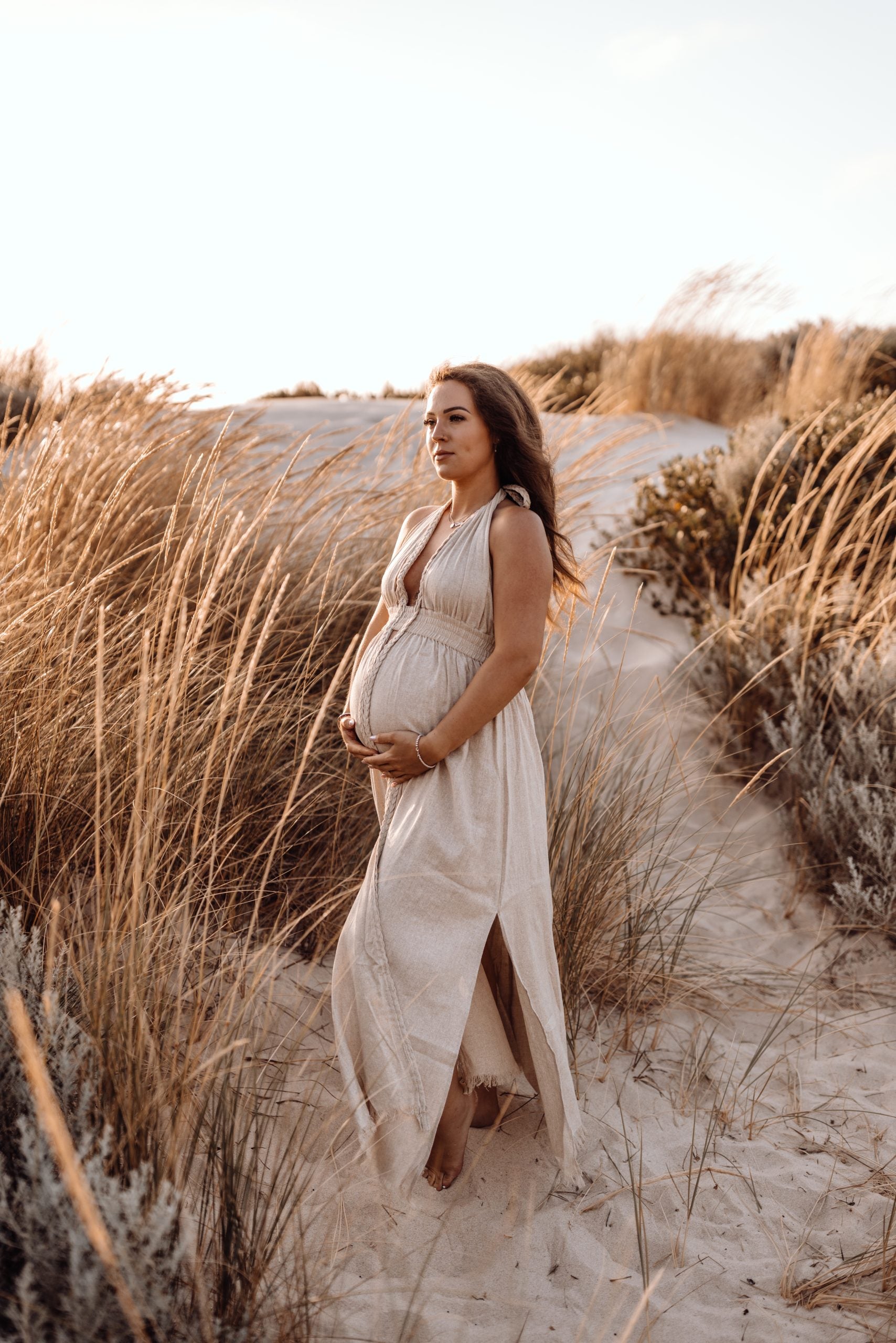 Isis Dress – Raw Silk Sand image 2