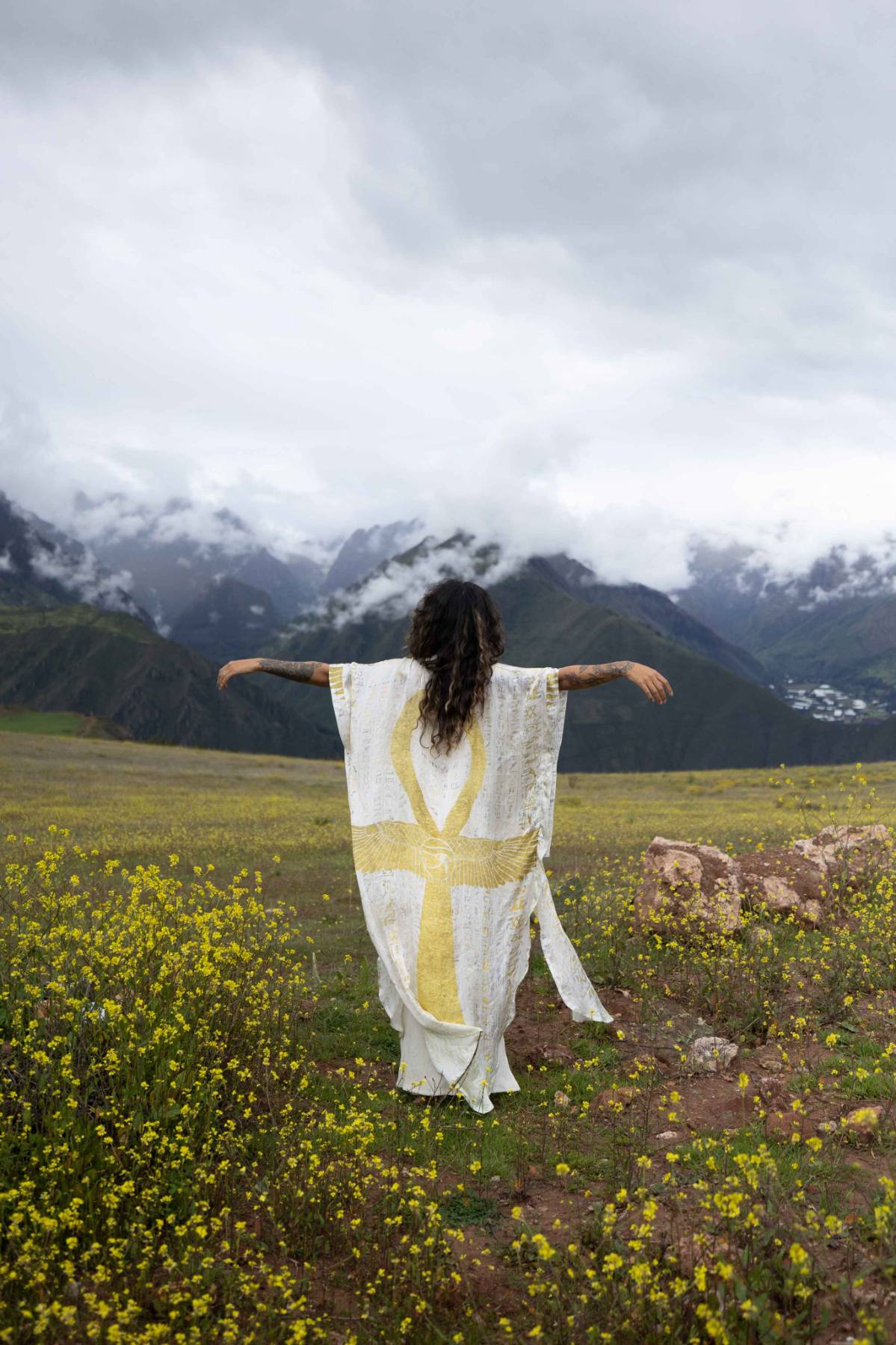 PRE ORDER – Ankh Codes White - Silk Kimono image 4