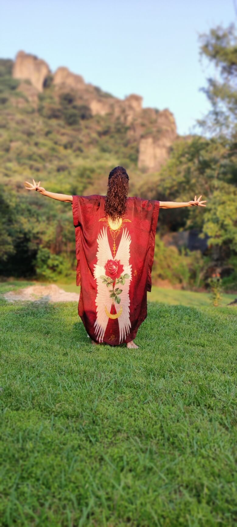 PRE ORDER - Mystic Red Rose Silk Kimono image 13