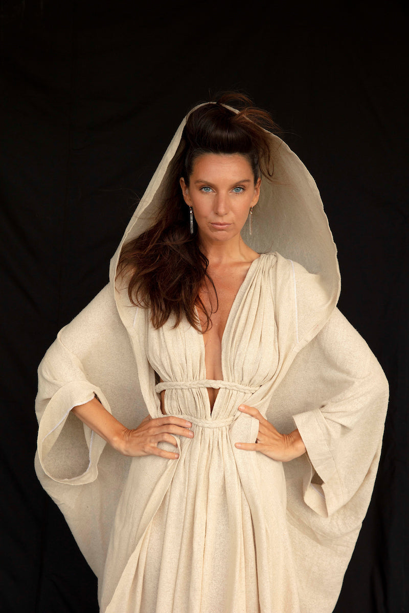 Inanna Dress – Raw Silk Sand image 12