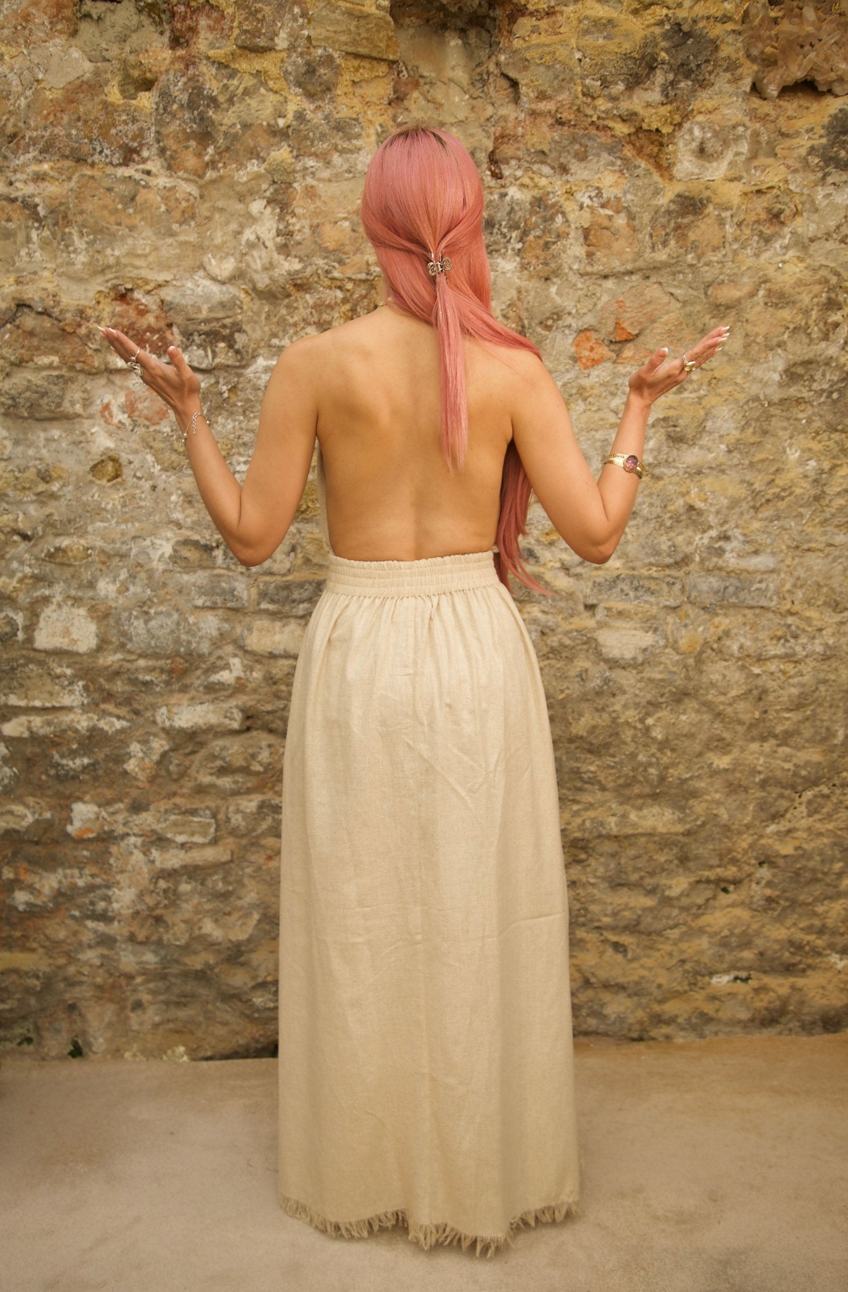 Isis Dress – Raw Silk Sand image 13