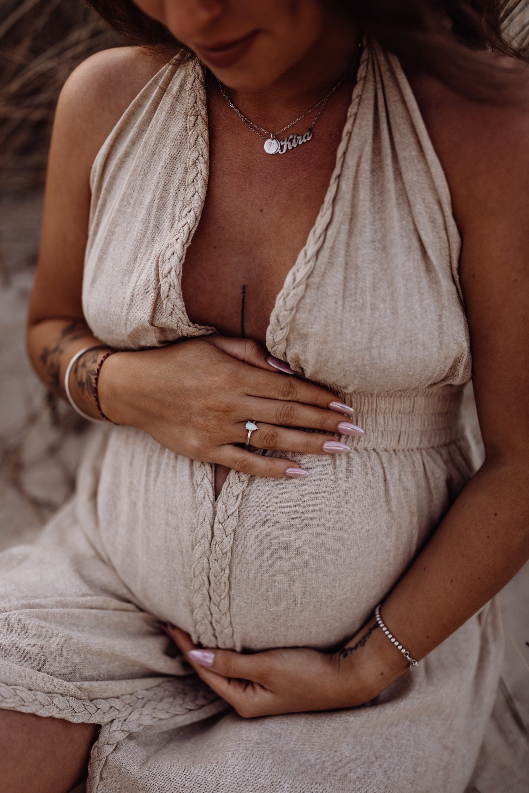 Isis Dress – Raw Silk Sand image 3