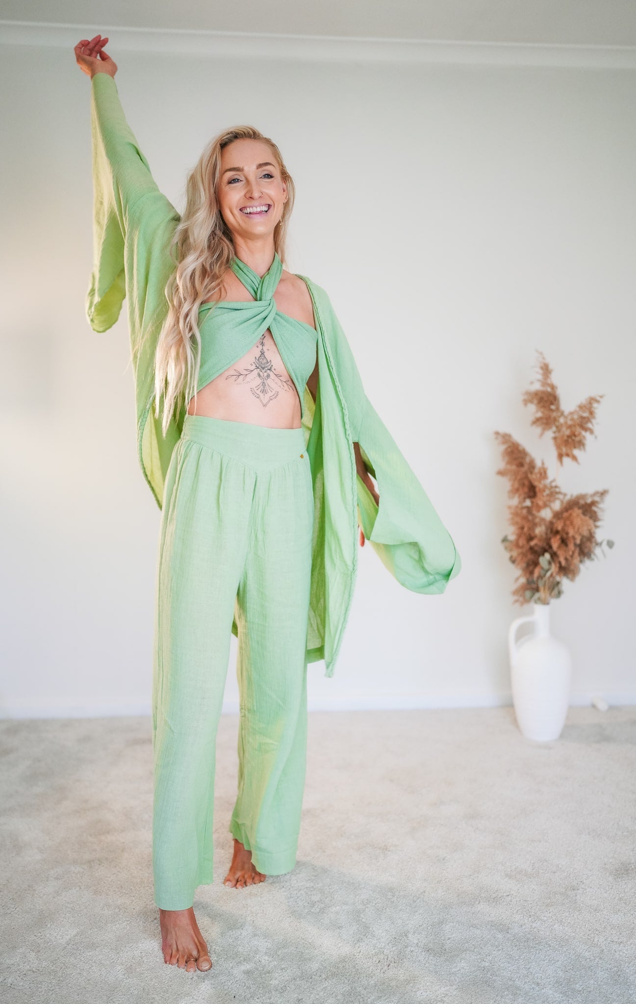 Tayu Pants Mint - Nettle Fibre image 6