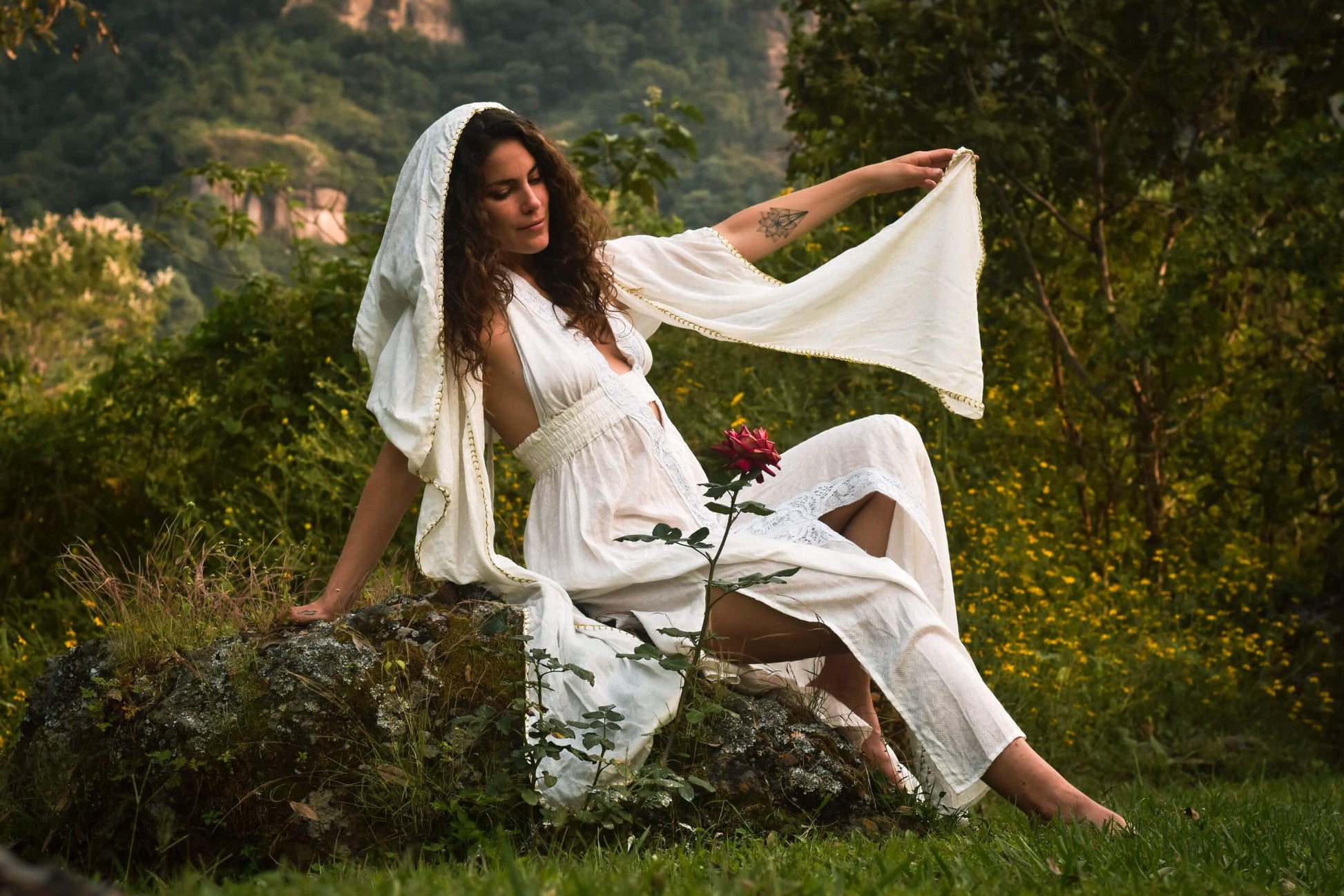 Magdalene Hood Scarf – Rosepetal Gold image 9