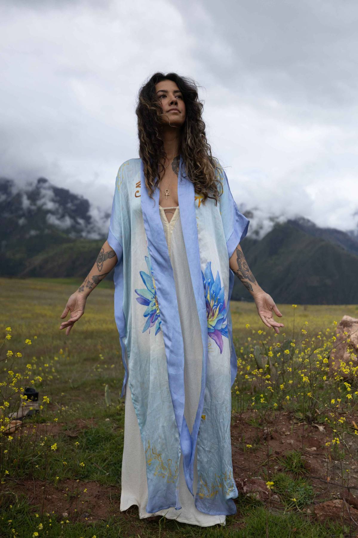PRE ORDER – Blue Lotus Priestess - Silk Kimono image 9