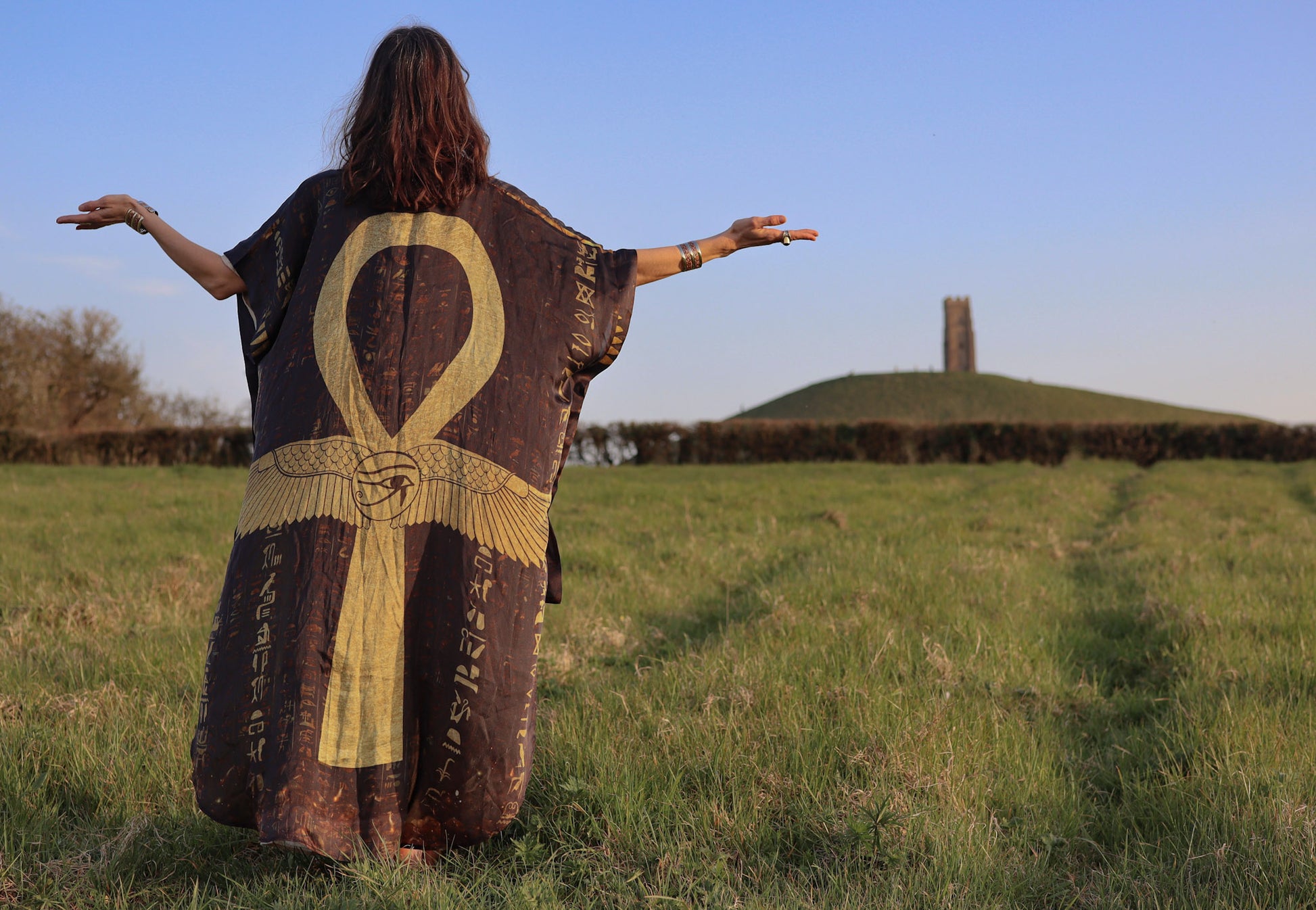 Ankh Codes Black - Silk Kimono image 1