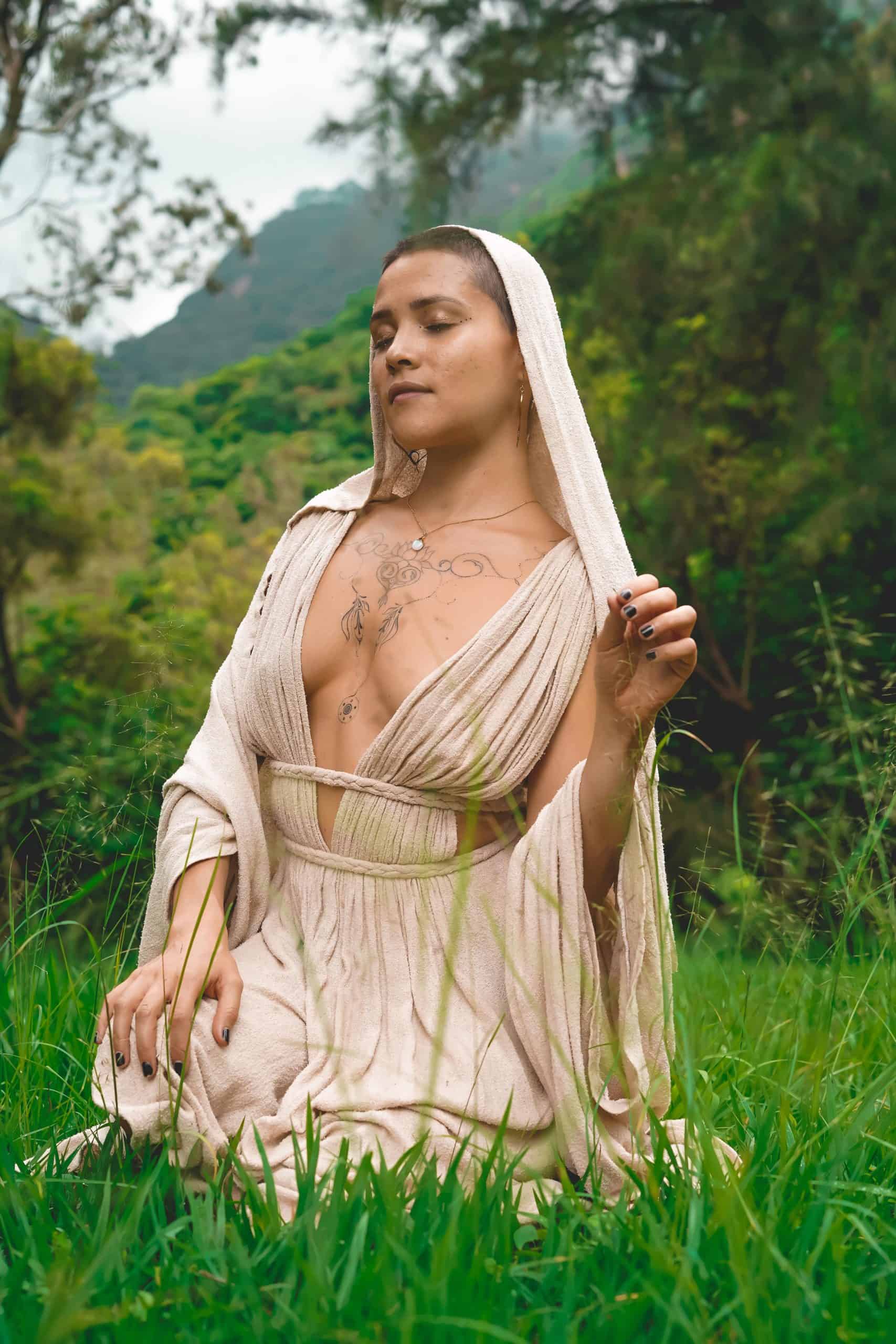 Inanna Dress – Raw Silk Sand image 17