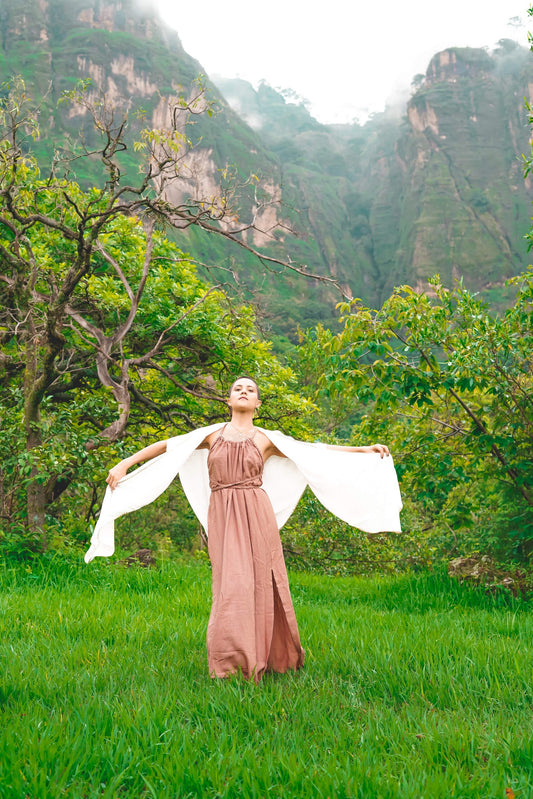 Magdalene Hood Scarf – Rosepetal Gold image 1