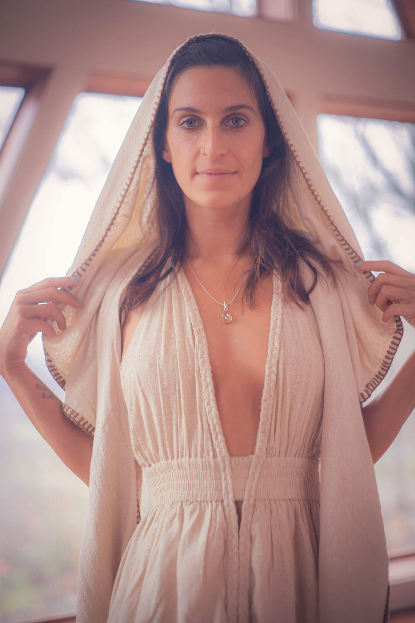 Isis Dress – Raw Silk Sand image 1