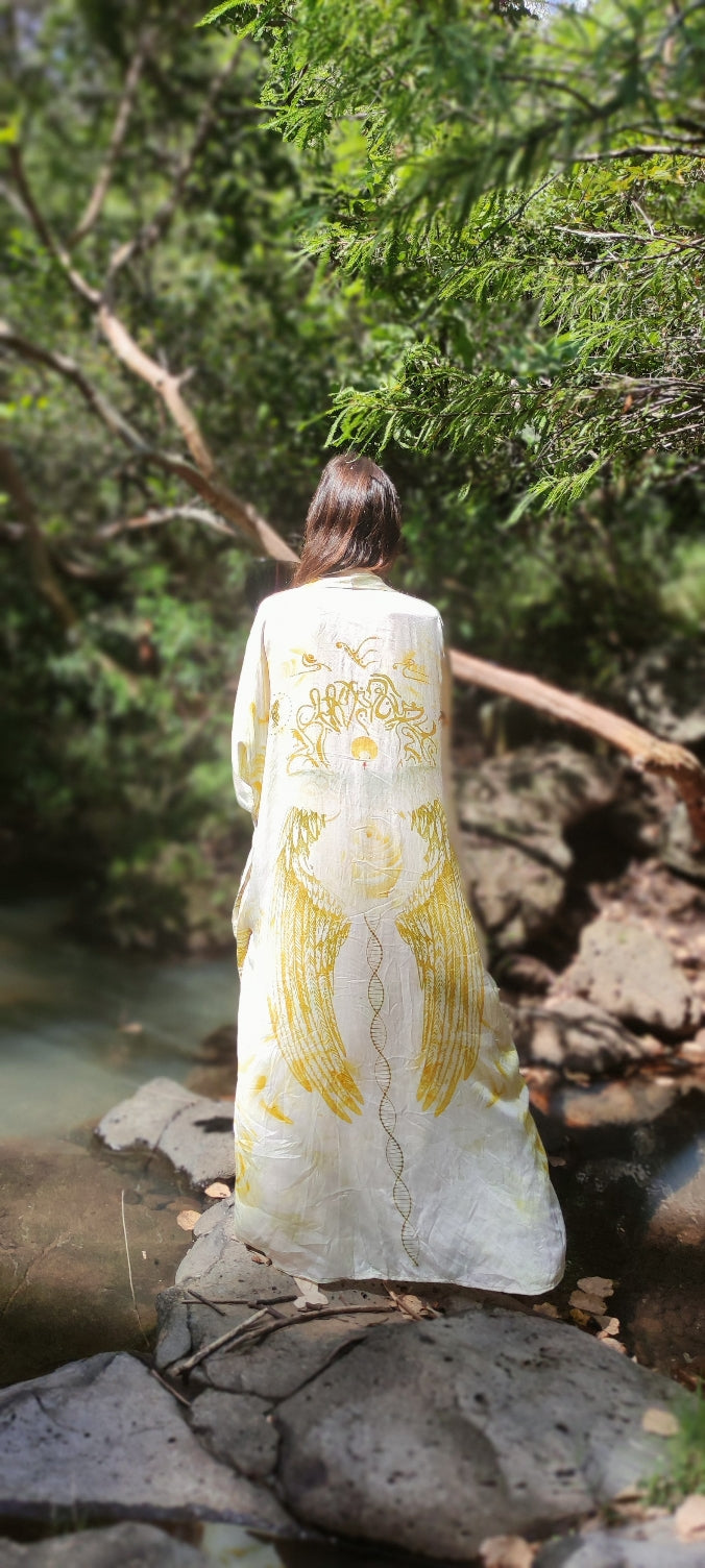 PRE ORDER – Magic White Rose Silk Kimono image 6