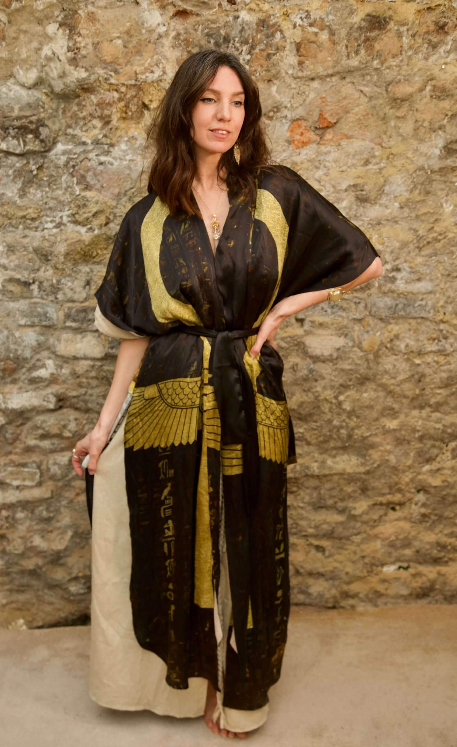 Ankh Codes Black - Silk Kimono image 14