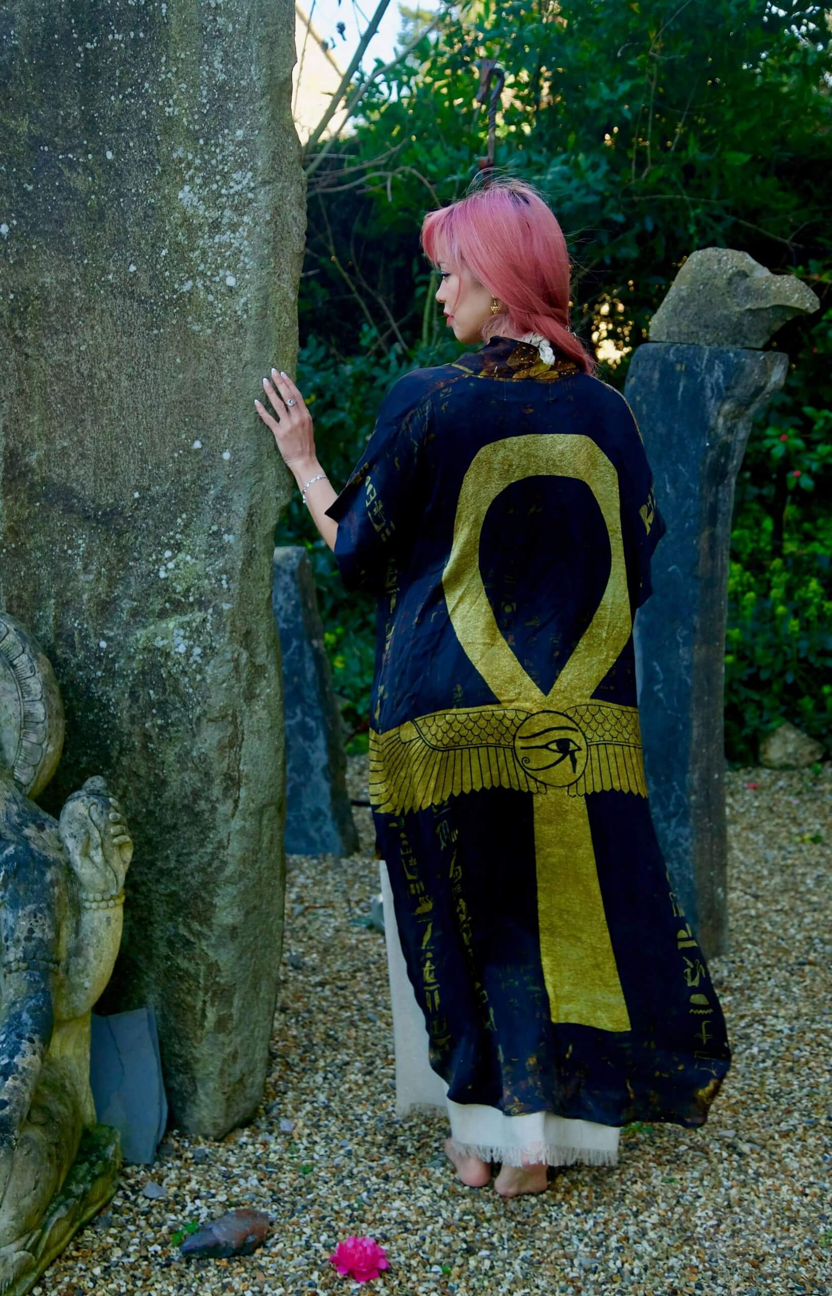 Ankh Codes Black - Silk Kimono image 6