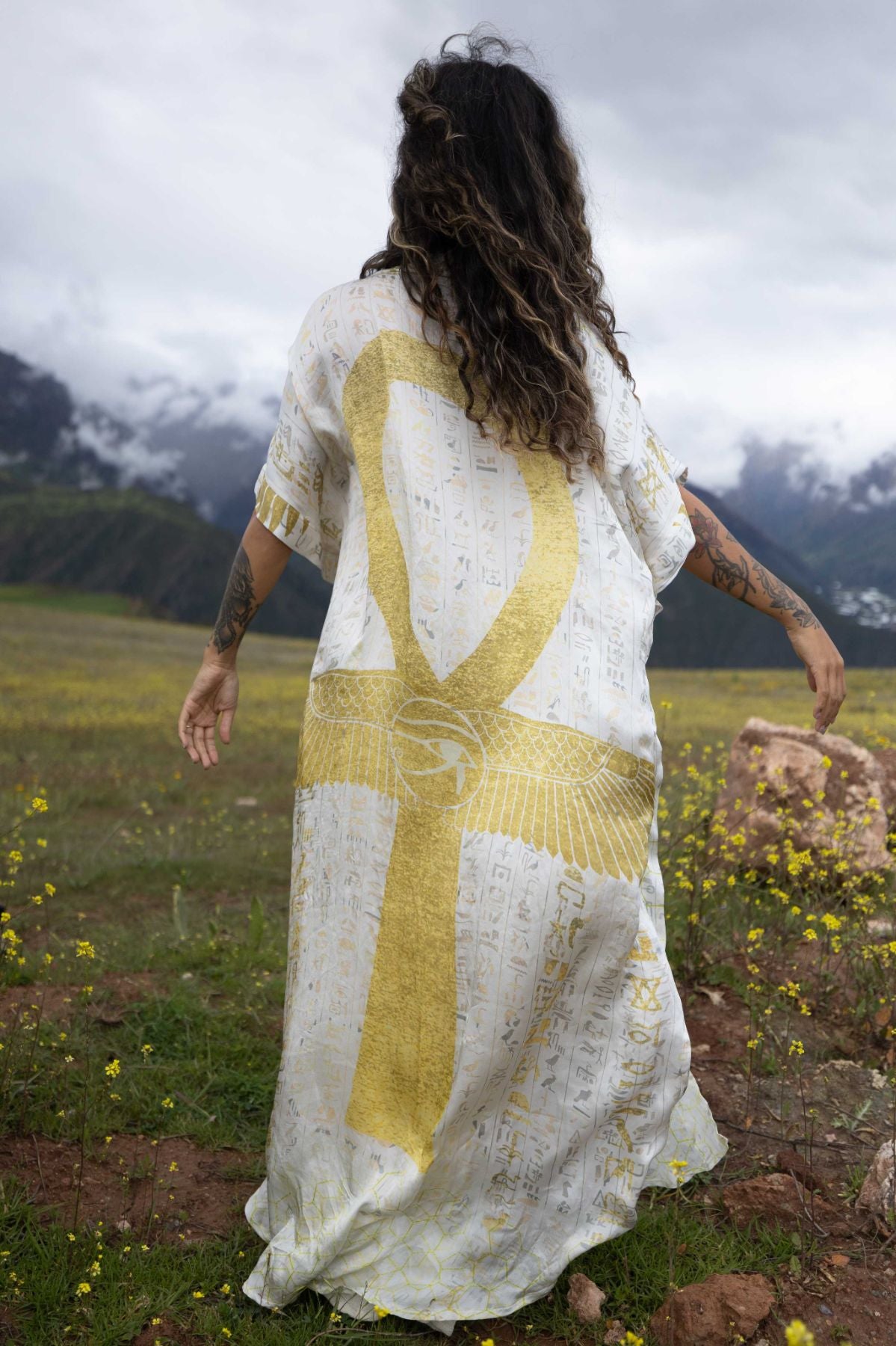 PRE ORDER – Ankh Codes White - Silk Kimono image 8