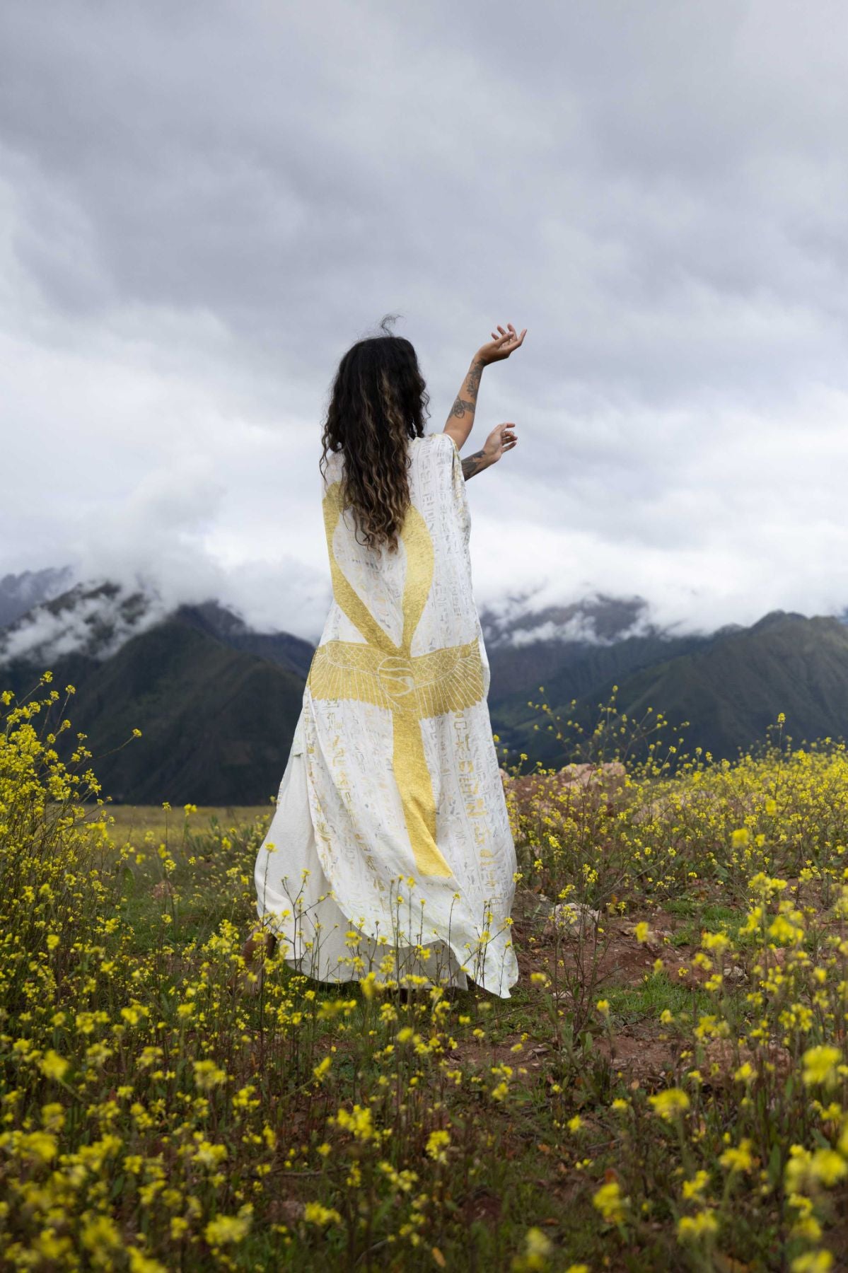 PRE ORDER – Ankh Codes White - Silk Kimono image 1