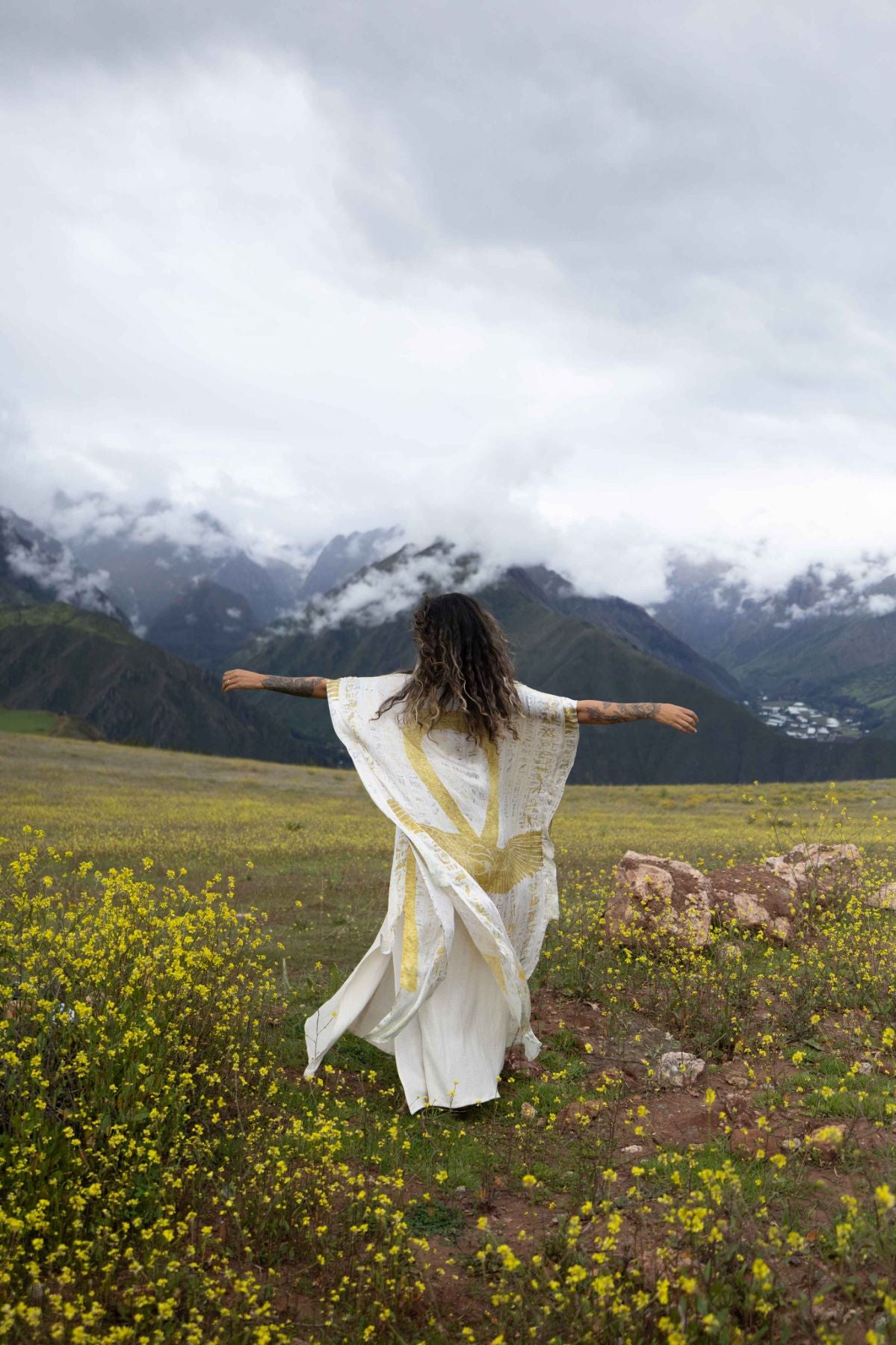 PRE ORDER – Ankh Codes White - Silk Kimono image 3