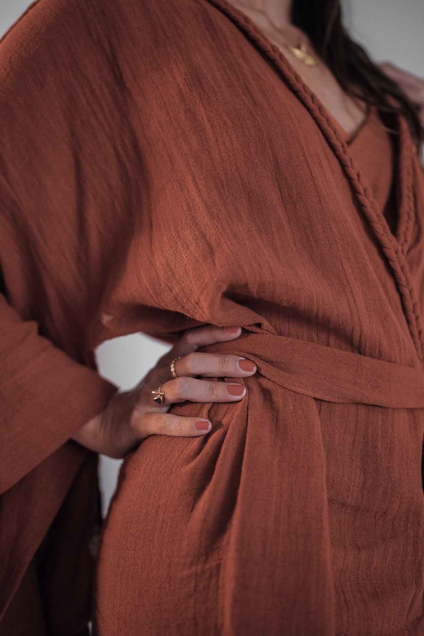 Tayu Kimono Terracotta - Nettle Fibre image 3