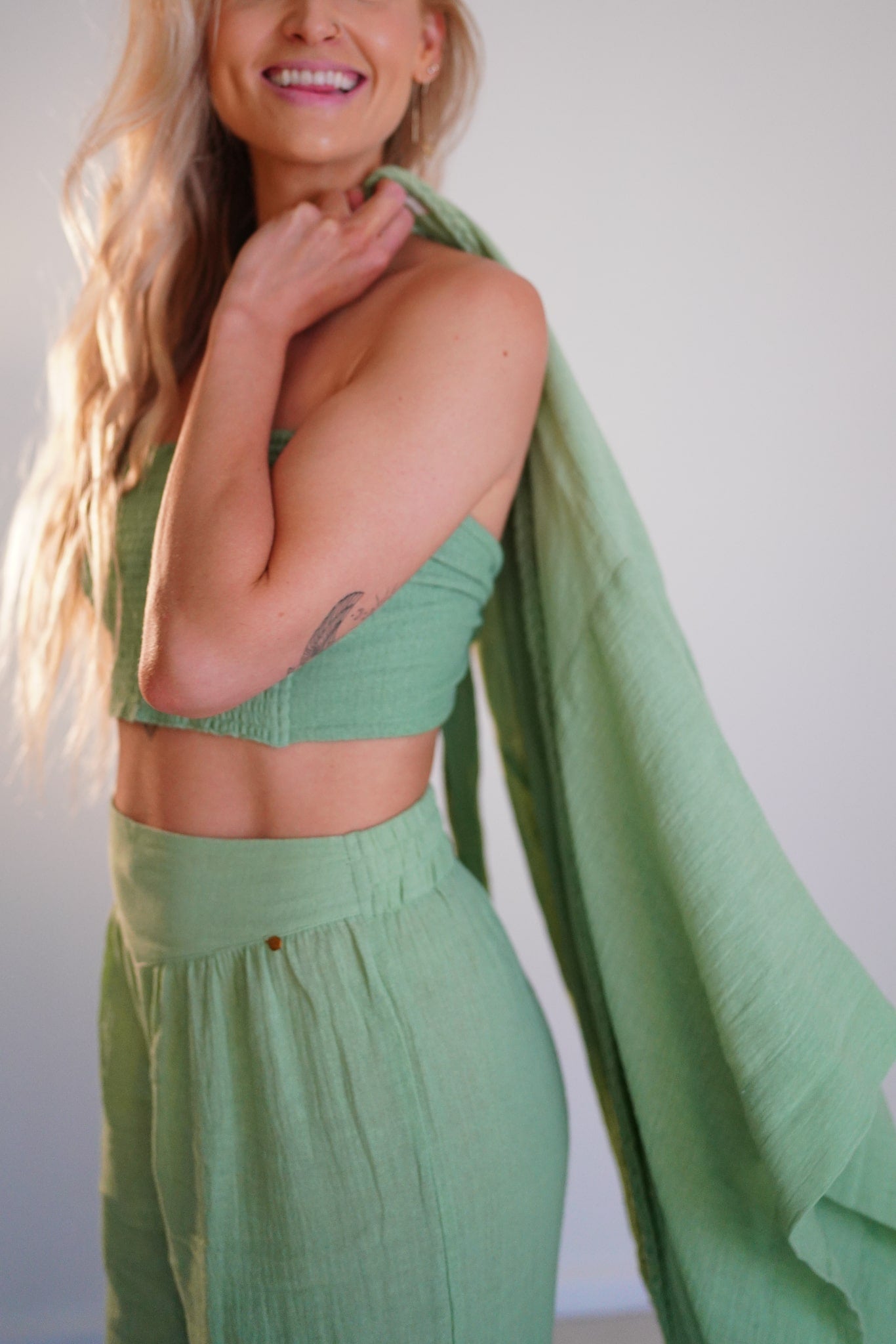 Tayu Pants Mint - Nettle Fibre image 4