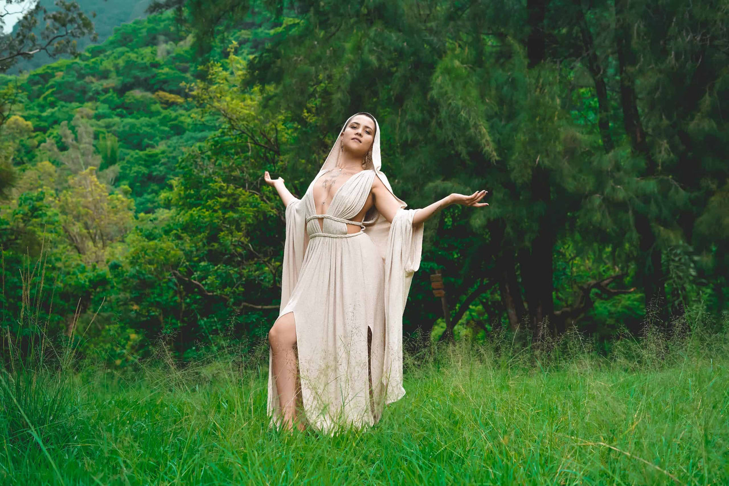 Inanna Dress – Raw Silk Sand image 15