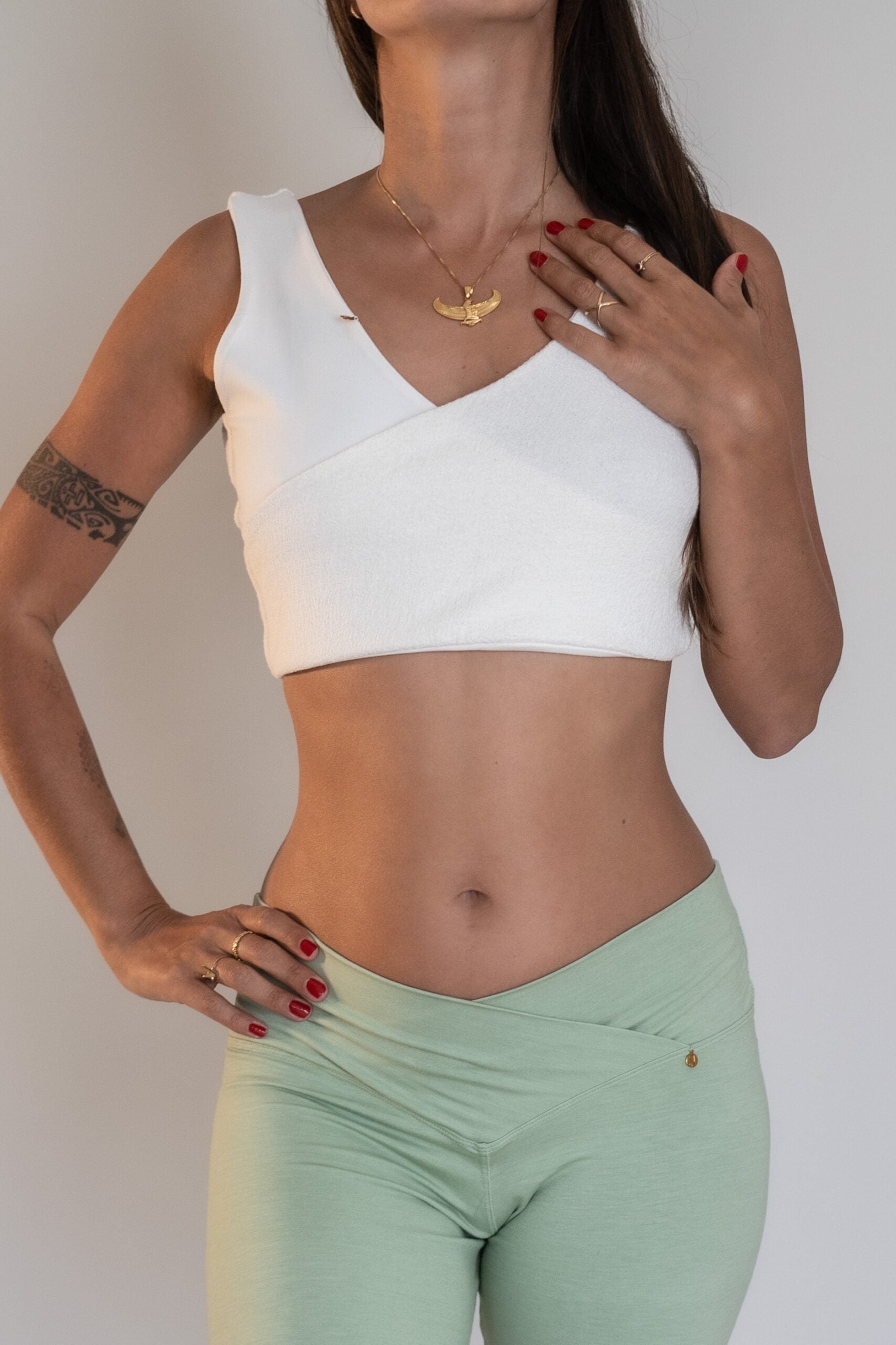 Lotus Yoga Top White - Nettle Fibre image 0