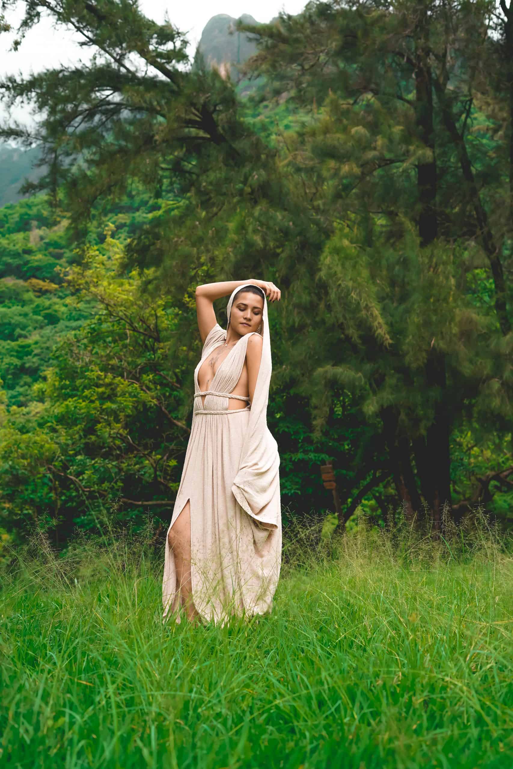 Inanna Dress – Raw Silk Sand image 16