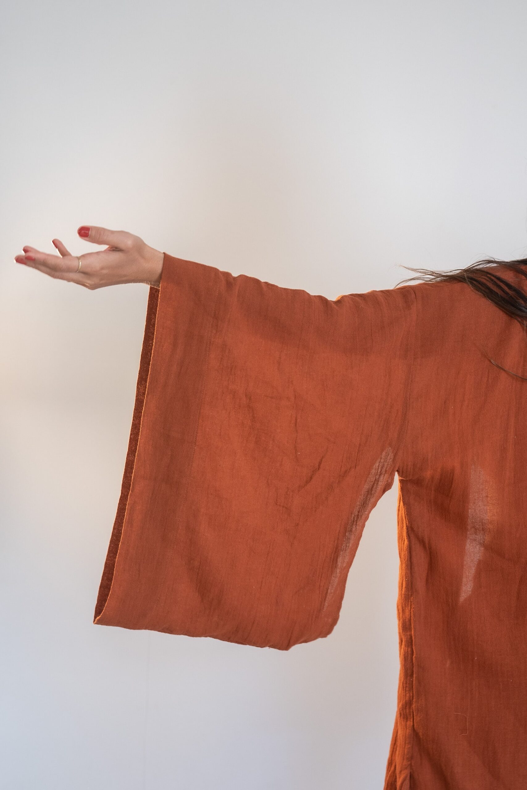 Tayu Kimono Terracotta - Nettle Fibre image 13