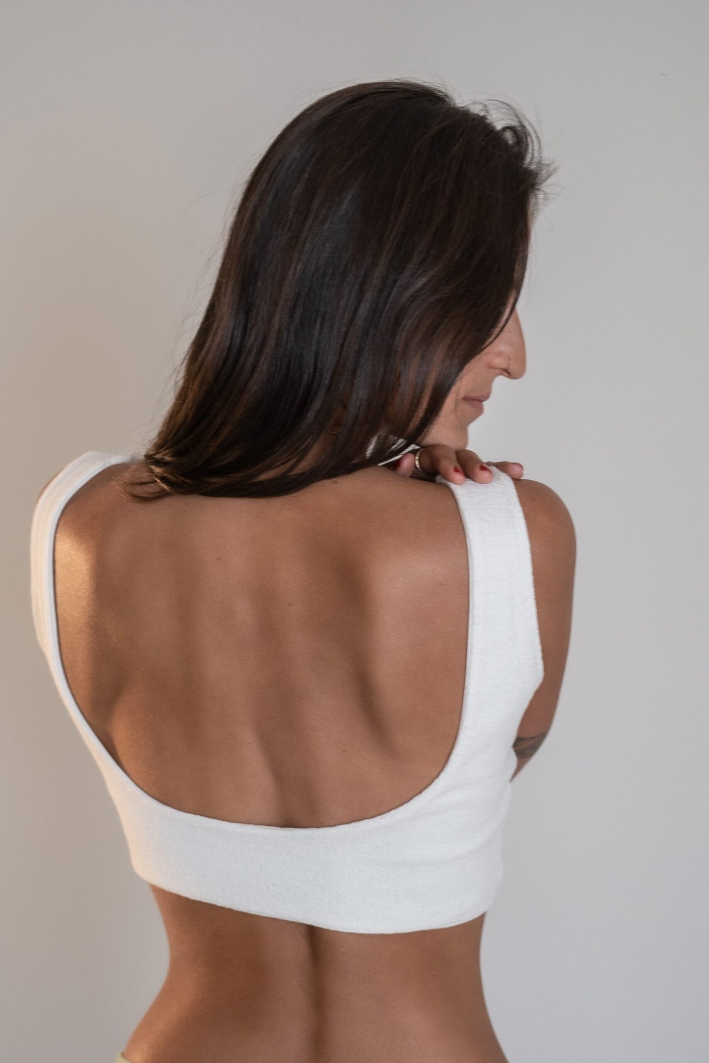 Lotus Yoga Top White - Nettle Fibre image 3