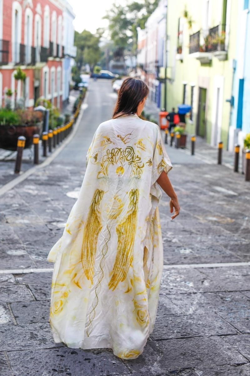 PRE ORDER – Magic White Rose Silk Kimono image 3