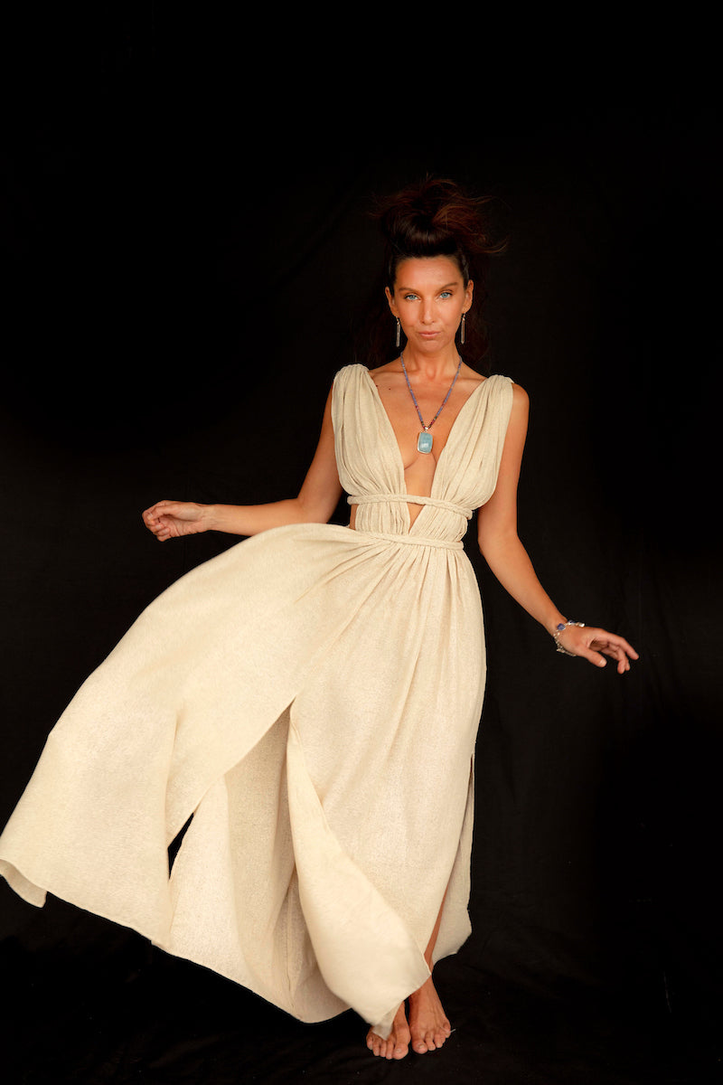 Inanna Dress – Raw Silk Sand image 11