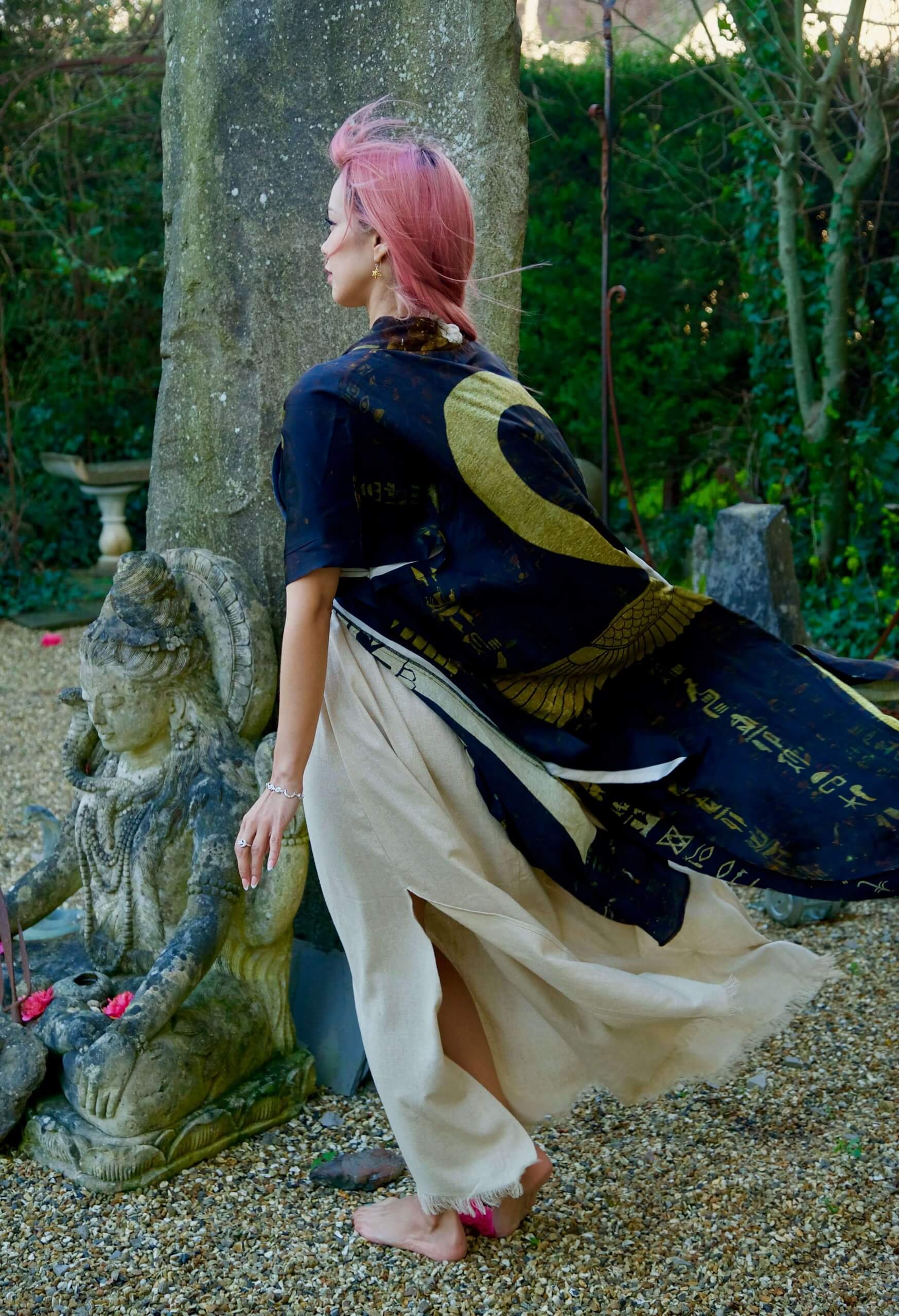 Ankh Codes Black - Silk Kimono image 5