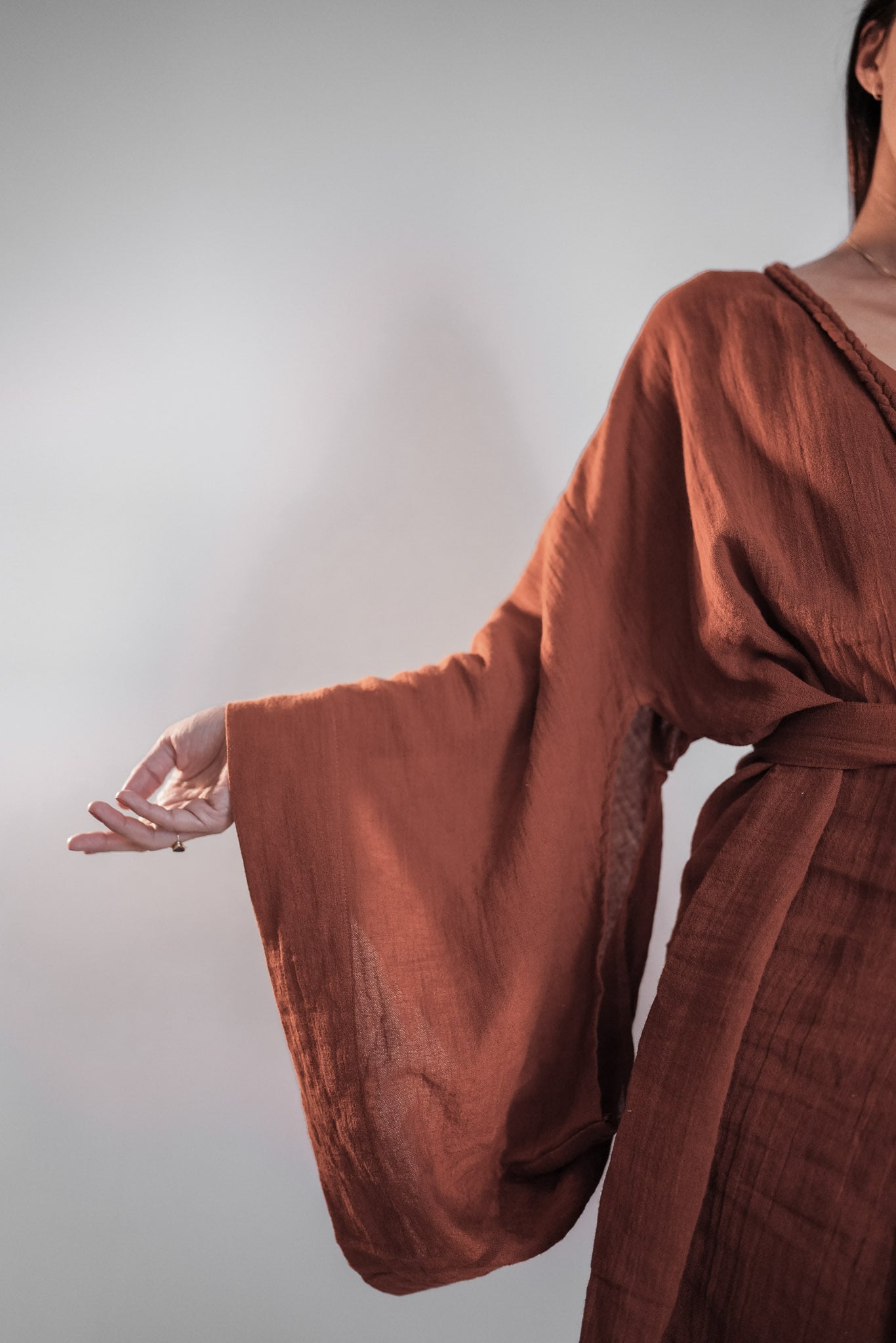 Tayu Kimono Terracotta - Nettle Fibre image 1