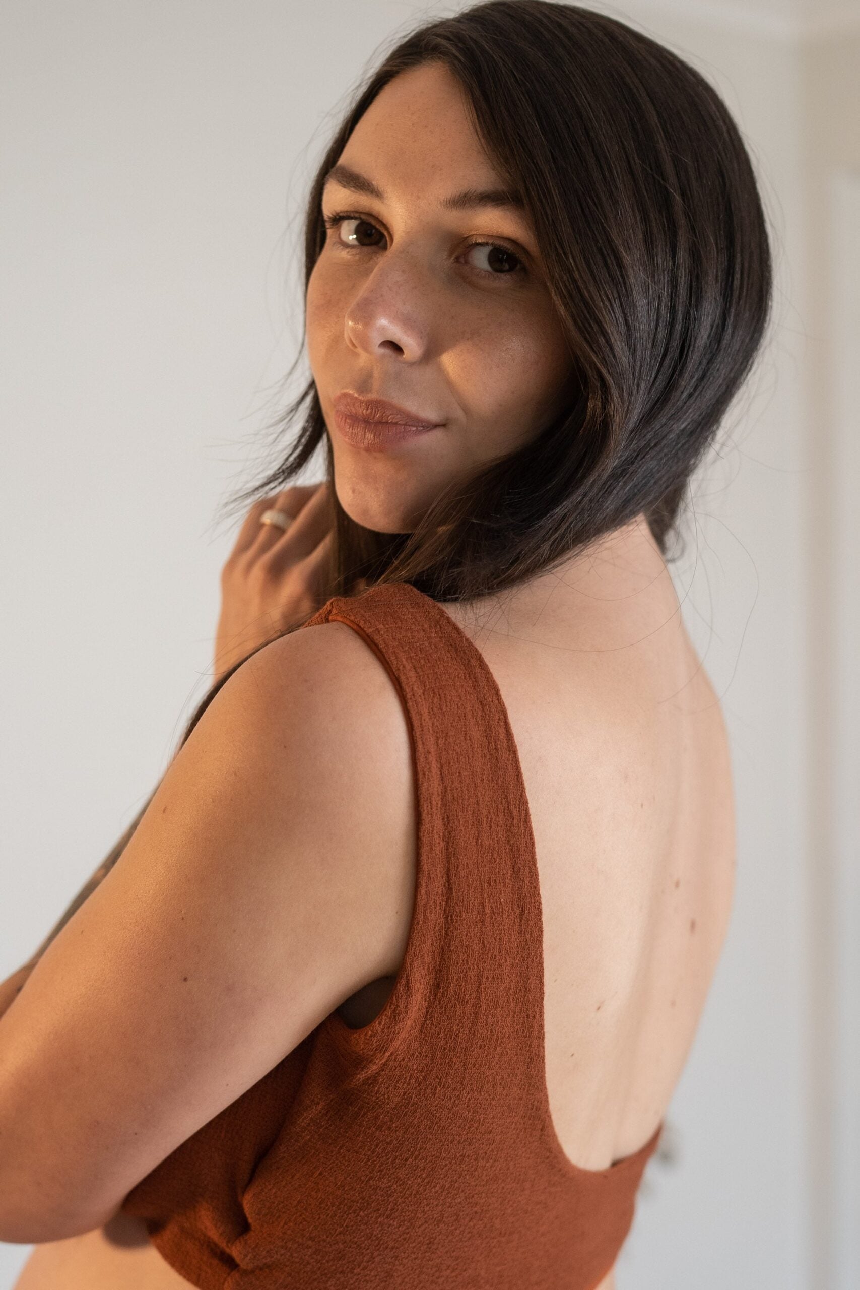 Lotus Yoga Top Terracotta – Nettle Fibre image 3