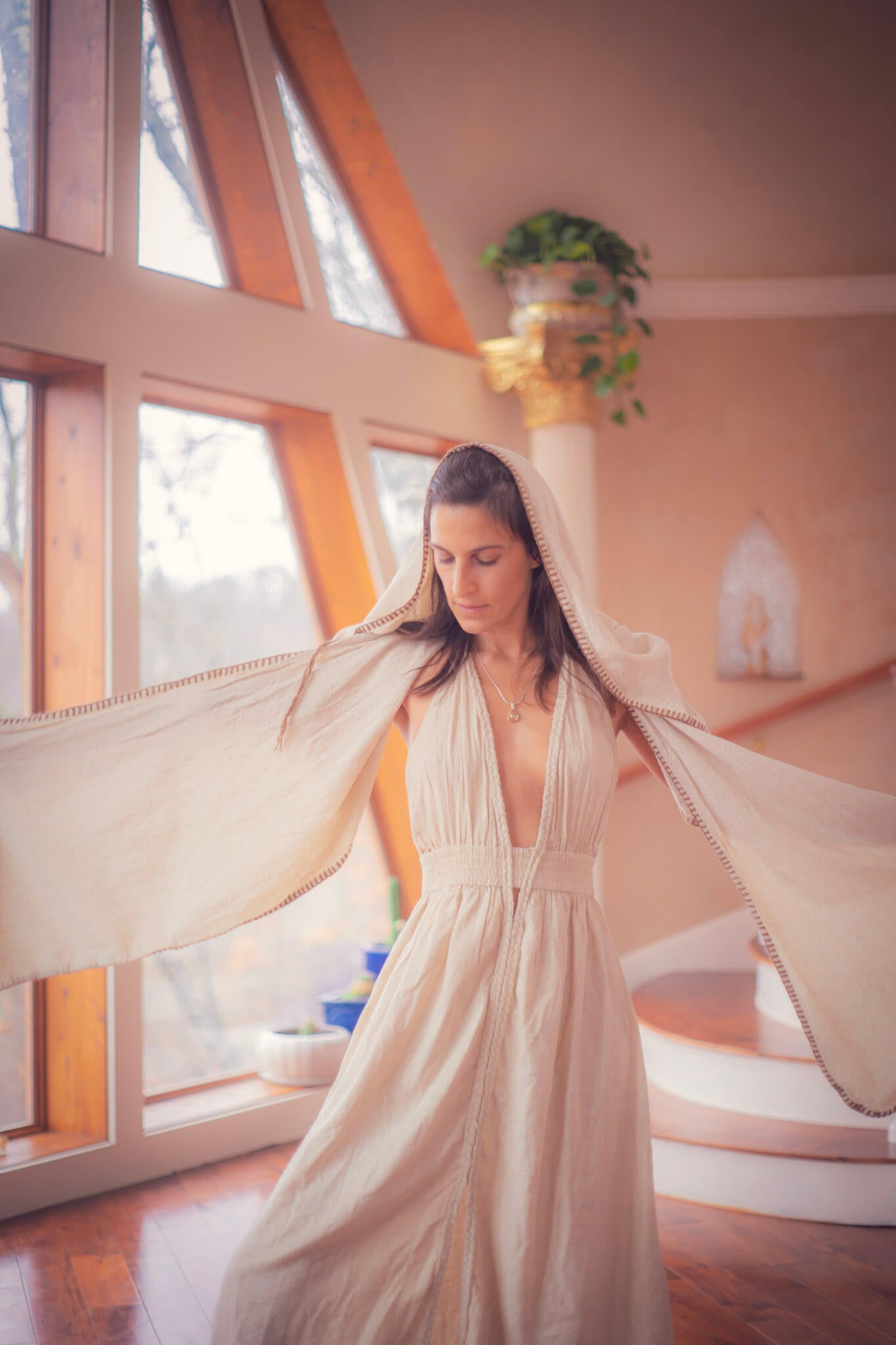 Isis Dress – Raw Silk Sand image 4