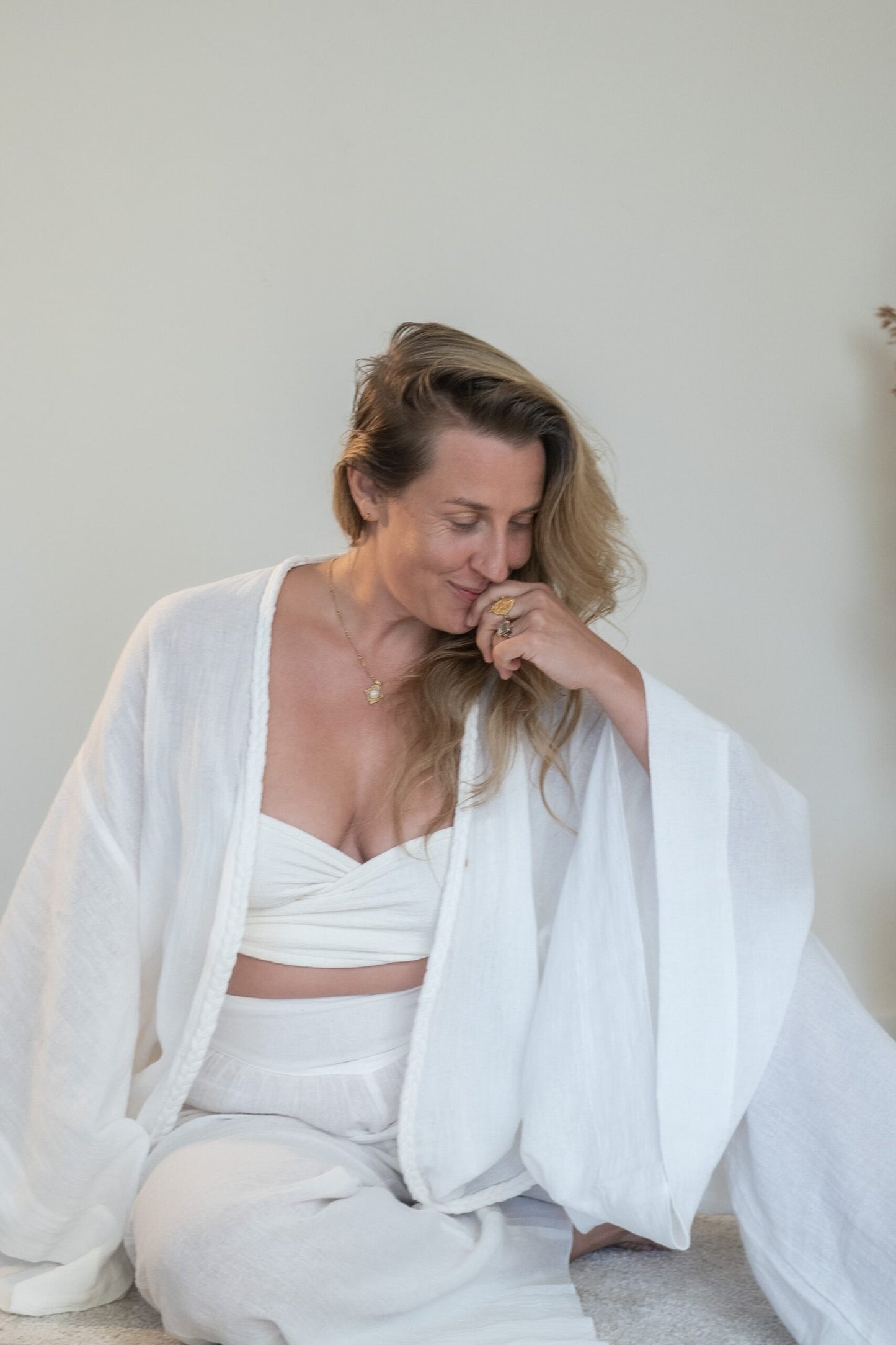 Tayu Kimono White - Nettle Fibre image 1