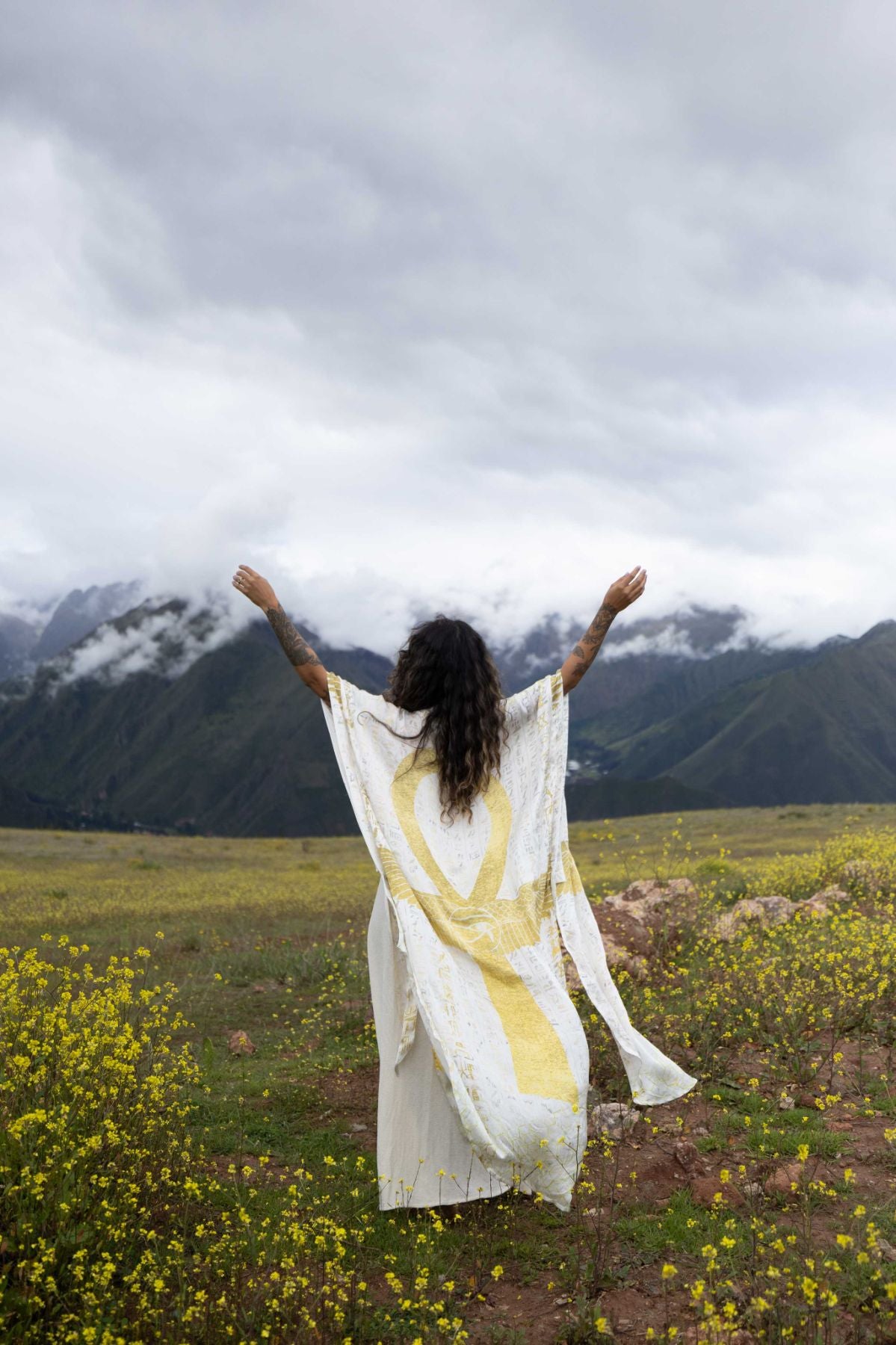 PRE ORDER – Ankh Codes White - Silk Kimono image 12