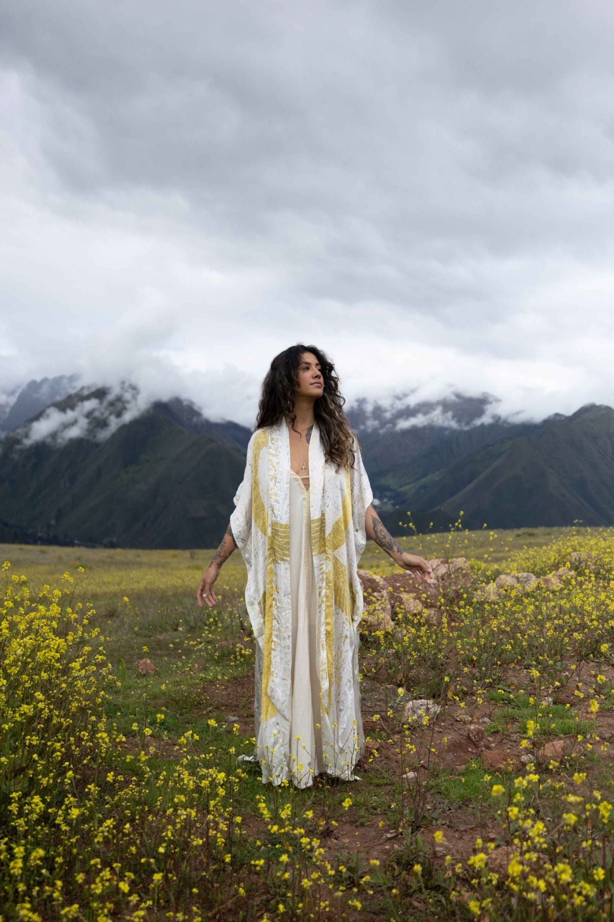 PRE ORDER – Ankh Codes White - Silk Kimono image 13