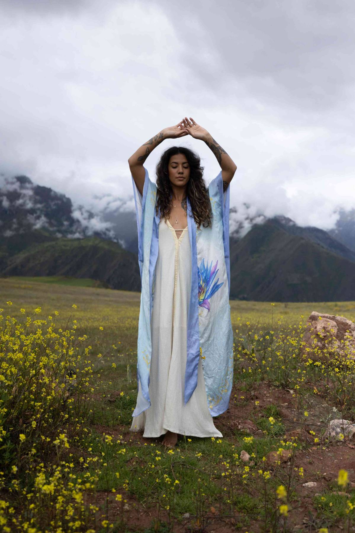 PRE ORDER – Blue Lotus Priestess - Silk Kimono image 12