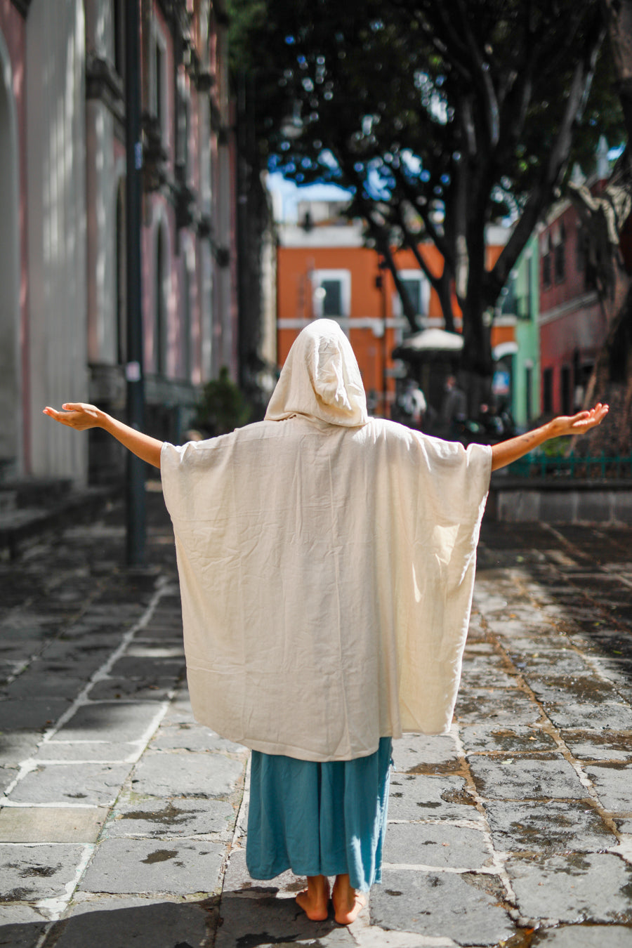 Essene Hood Kimono – Raw Silk Sand image 4