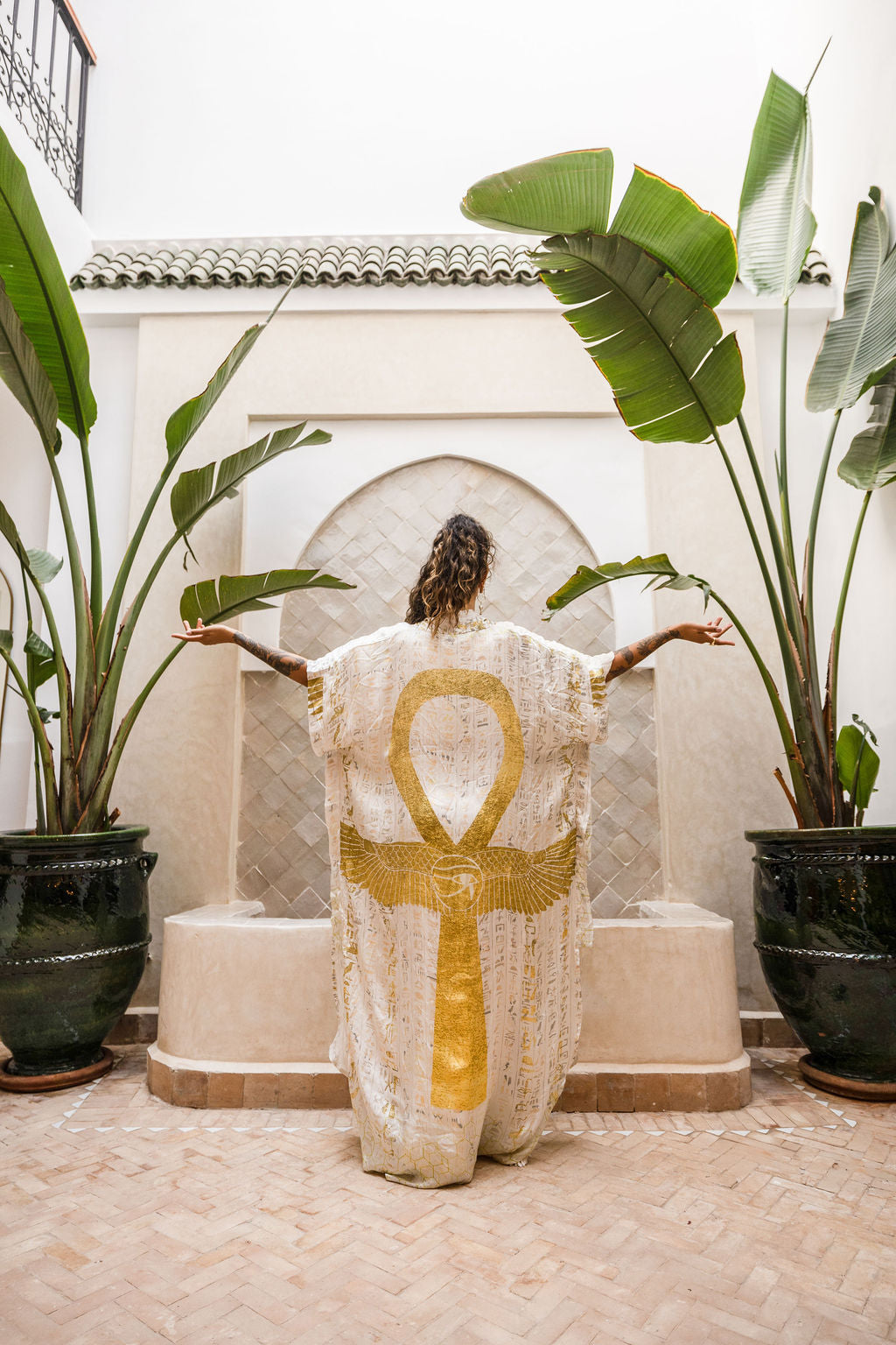 PRE ORDER – Ankh Codes White - Silk Kimono