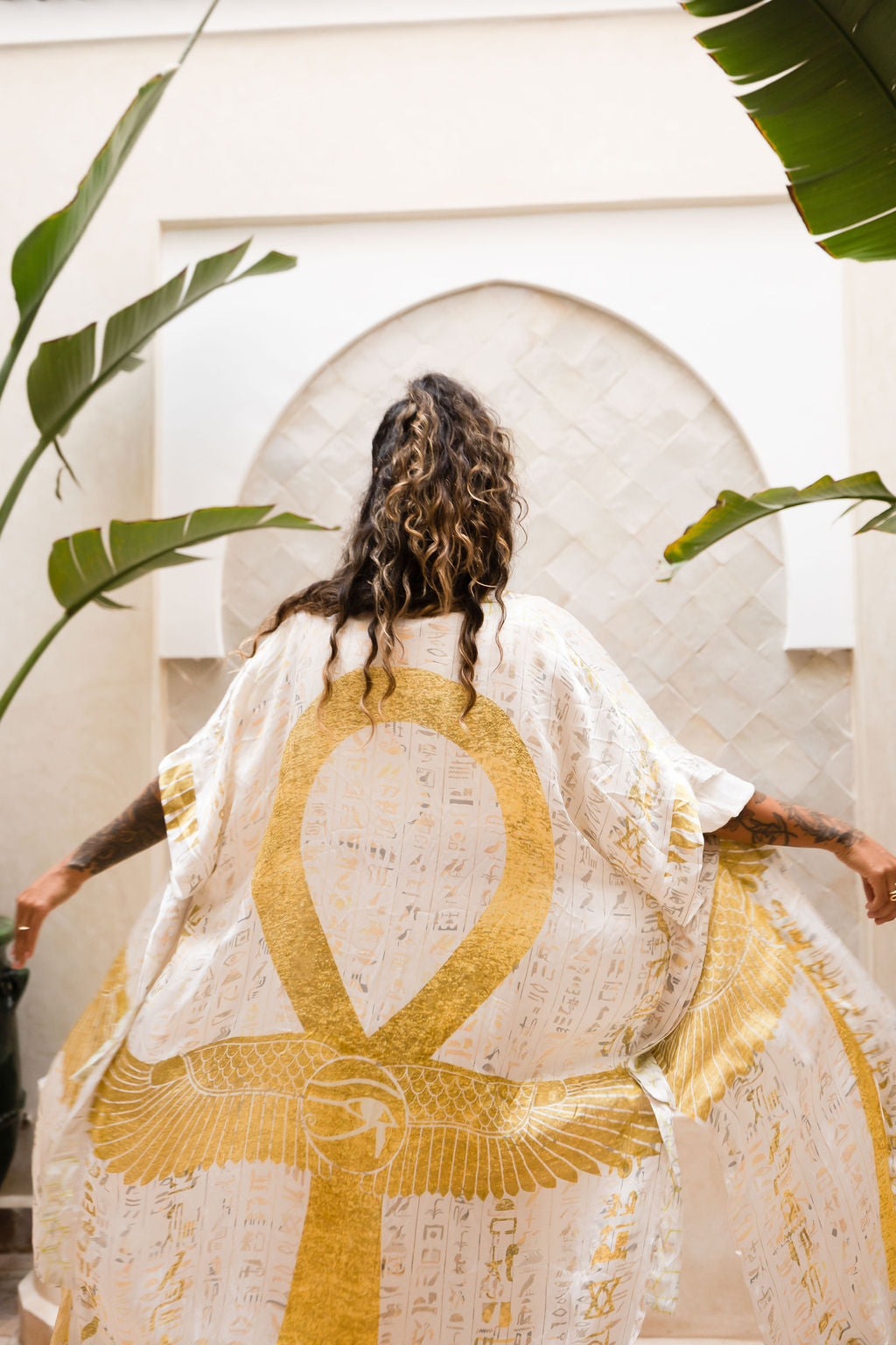 PRE ORDER – Ankh Codes White - Silk Kimono