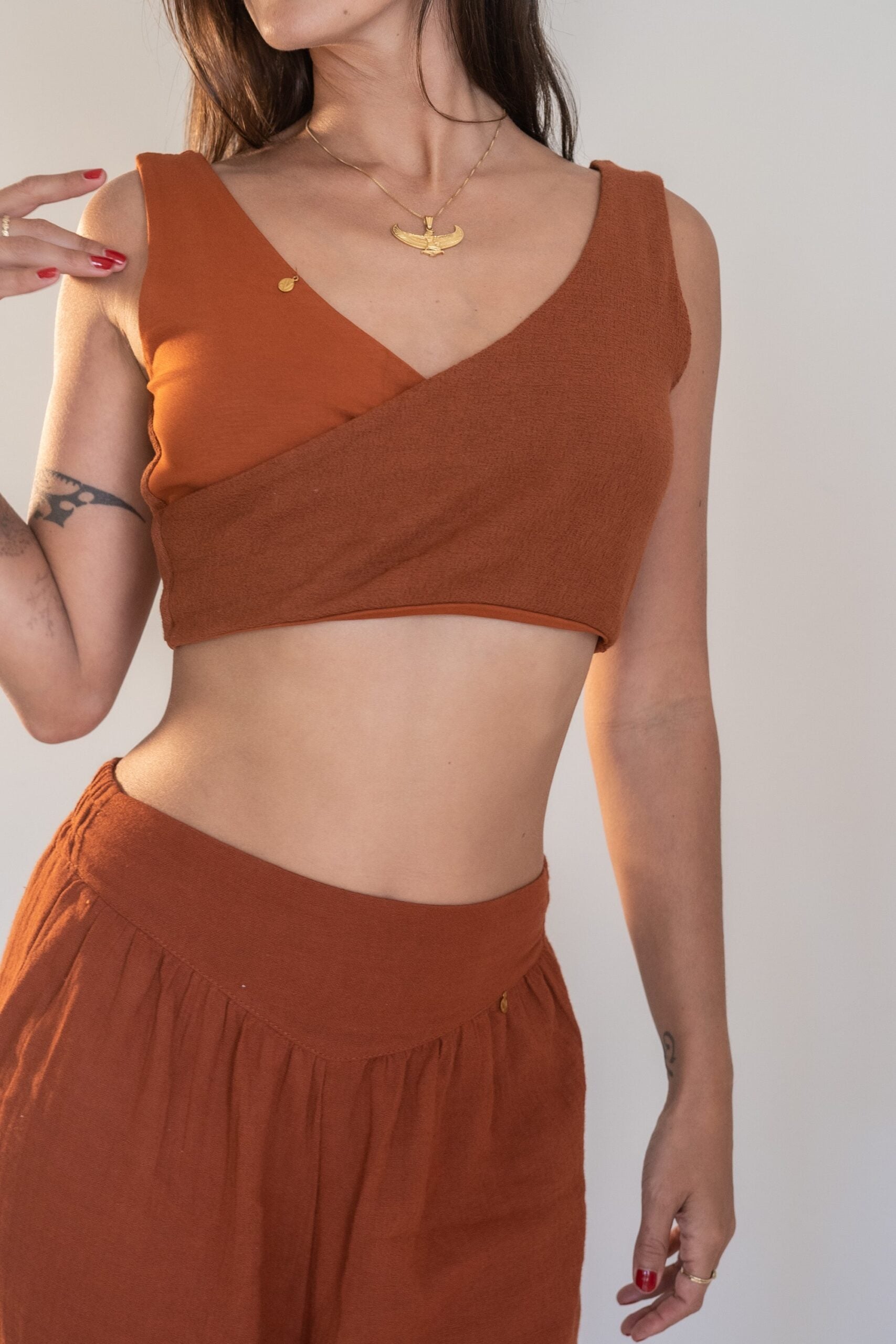 Lotus Yoga Top Terracotta – Nettle Fibre image 8