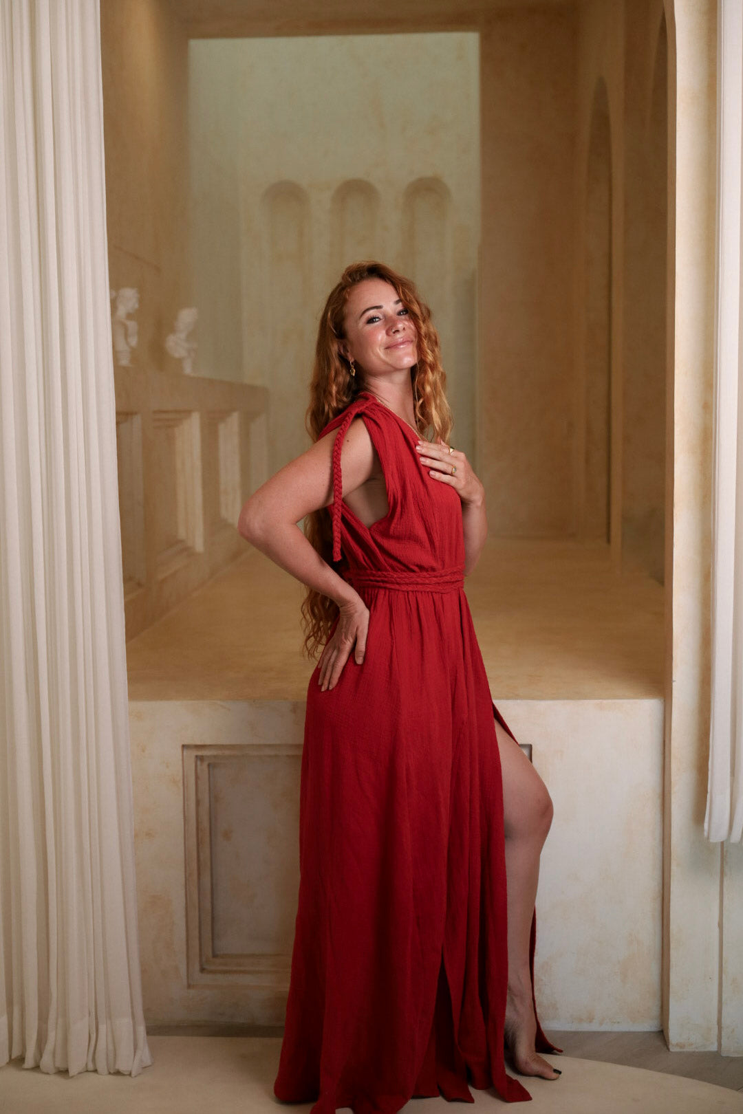 Quedesha Kaftan - Organic Cotton Red