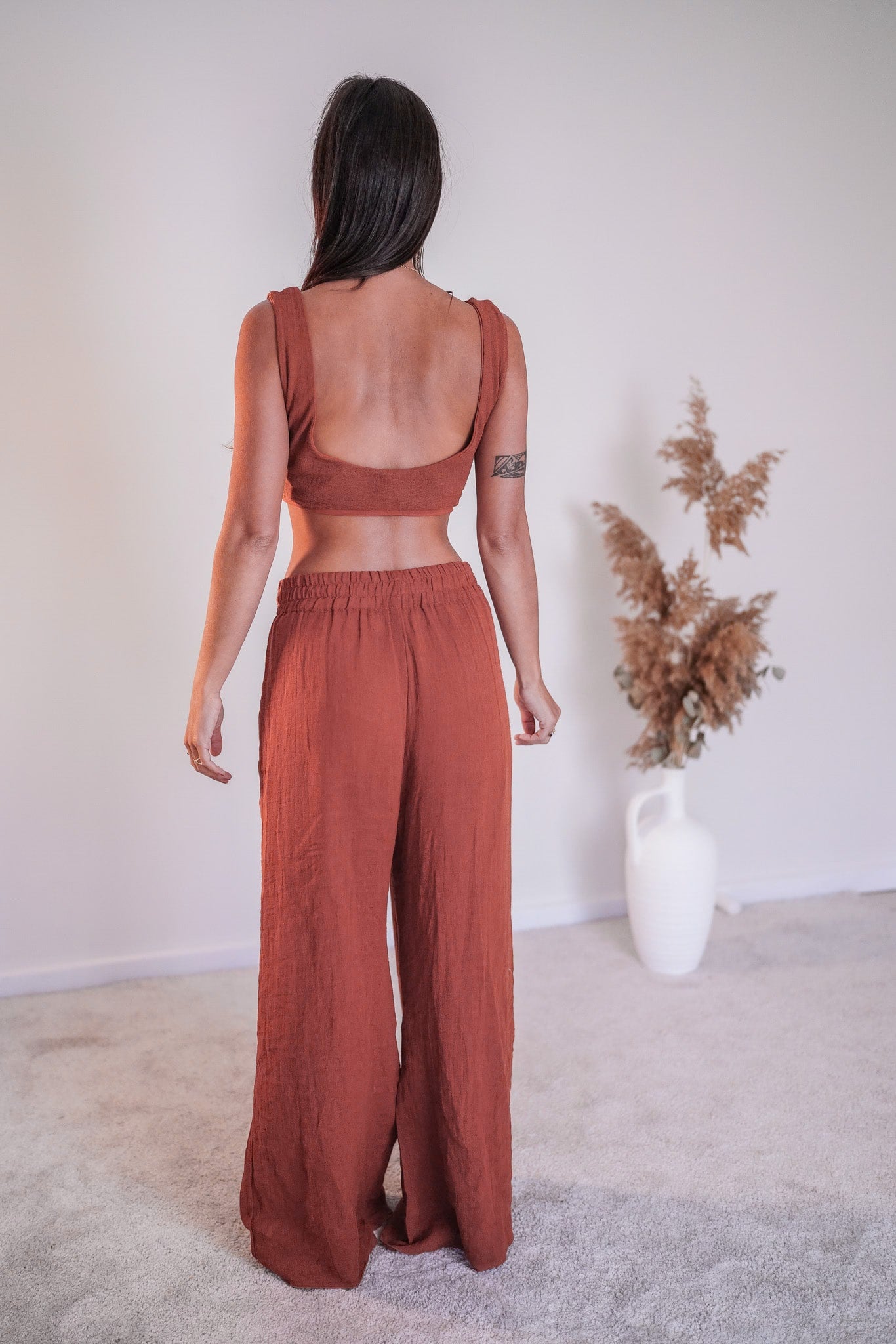 Tayu Pants Terracotta - Nettle Fibre image 3