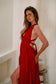 Magdala Dress - Organic Cotton Red