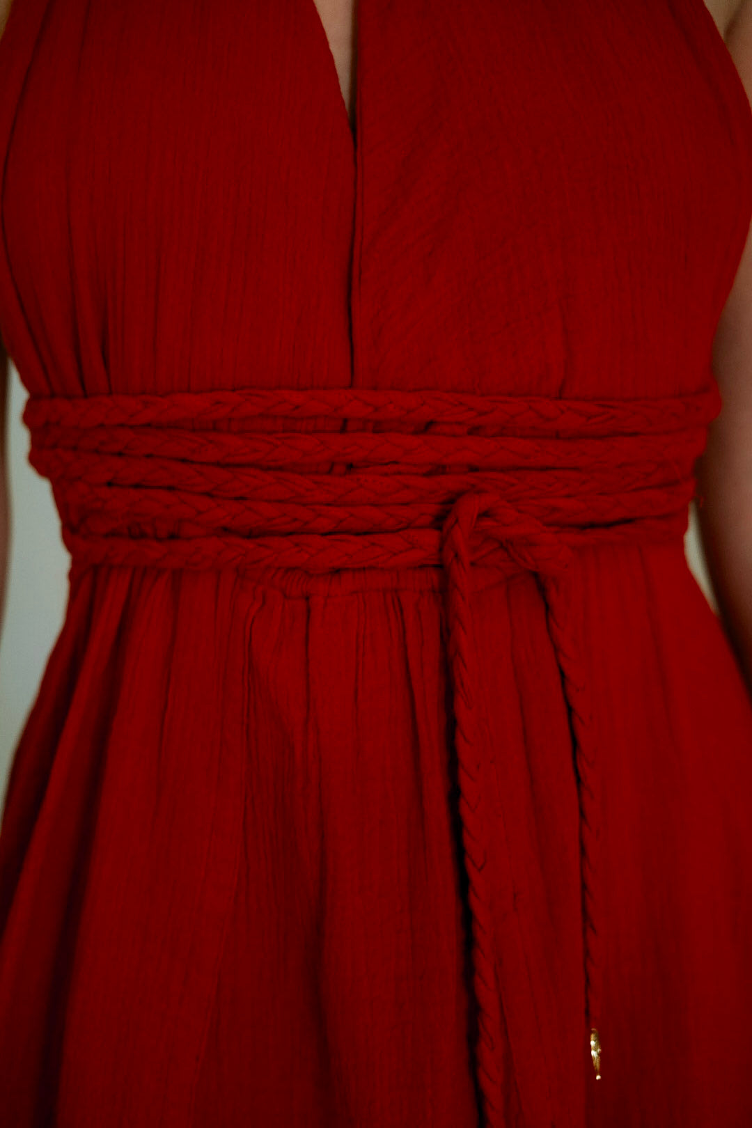 Magdala Dress - Organic Cotton Red