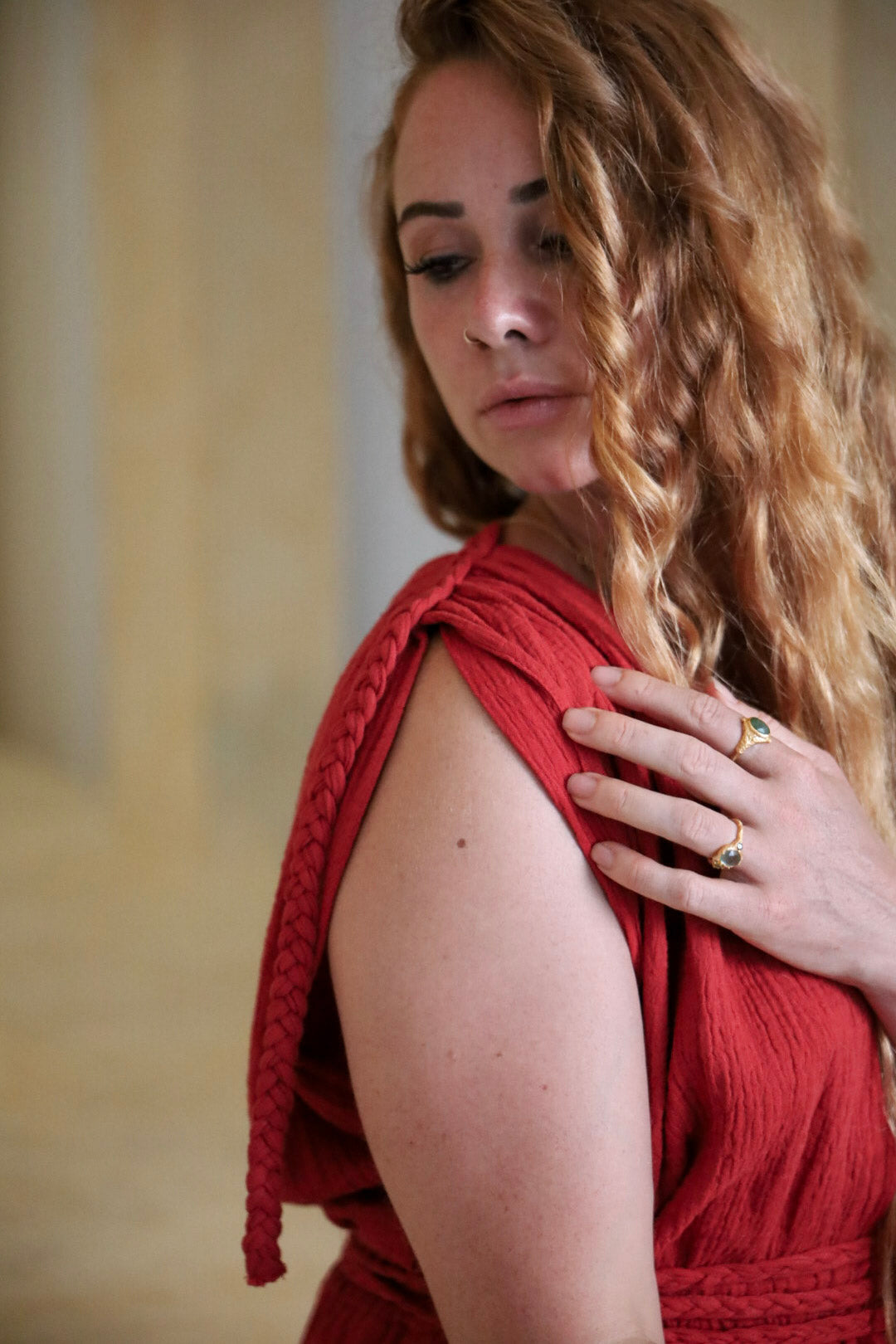 Quedesha Kaftan - Organic Cotton Red