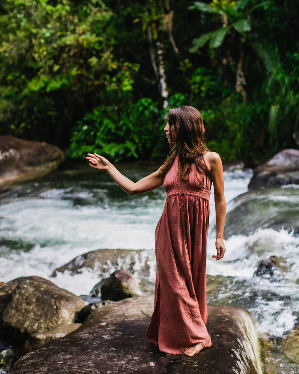 Isis Dress – Raw Silk Dusky Pink image 9