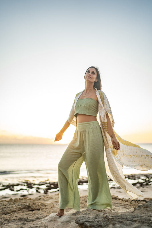 Tayu Pants Mint - Nettle Fibre image 1