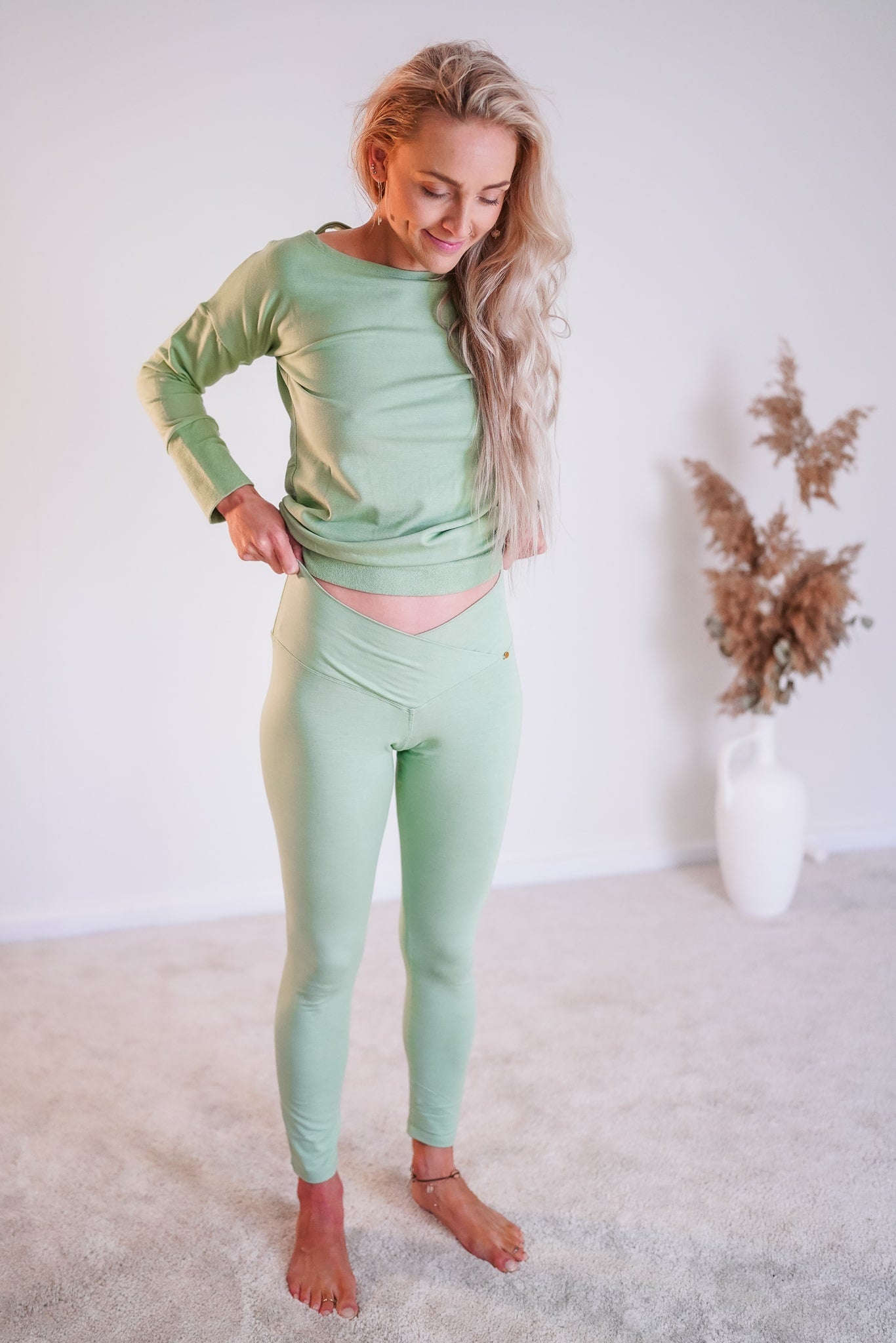 Lotus Leggings White - Bamboo image 7