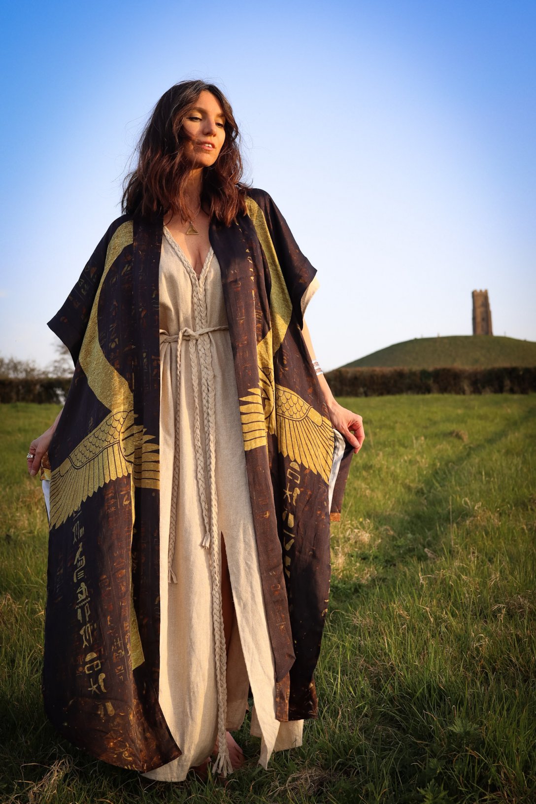 Ankh Codes Black - Silk Kimono - Image 4