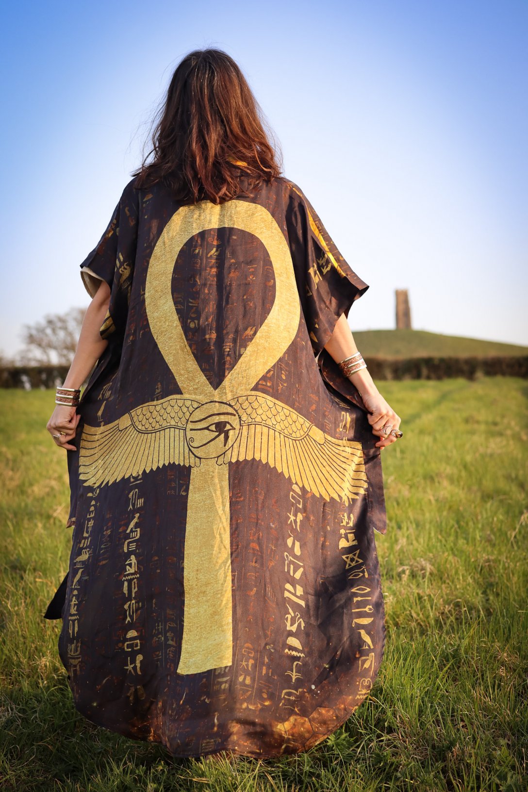 Ankh Codes Black - Silk Kimono